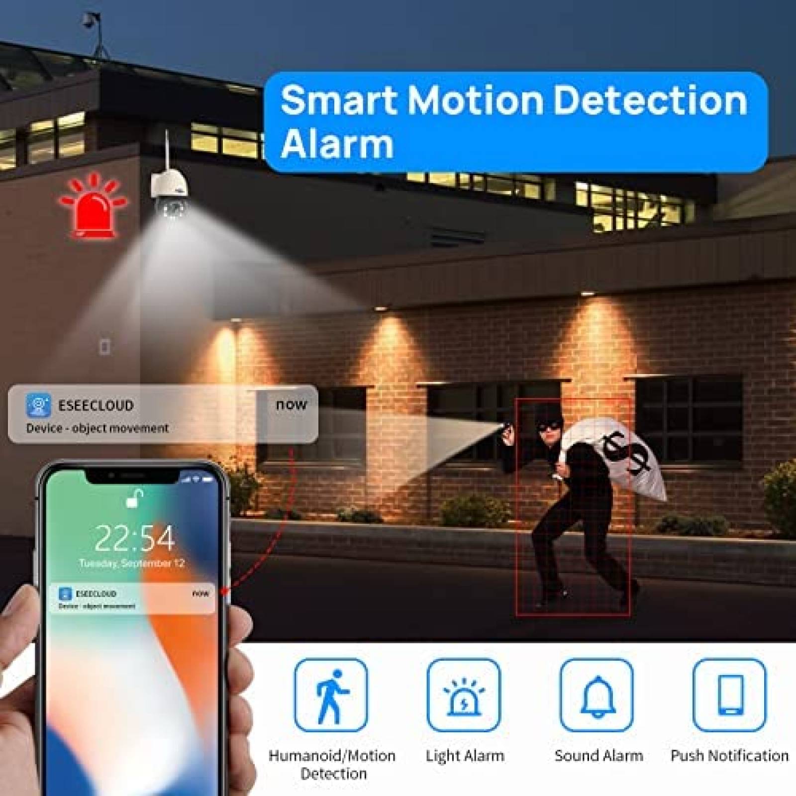 Camara de Seguridad Hiseeu WHD103Z 3MP PTZ Exterior -Blanco