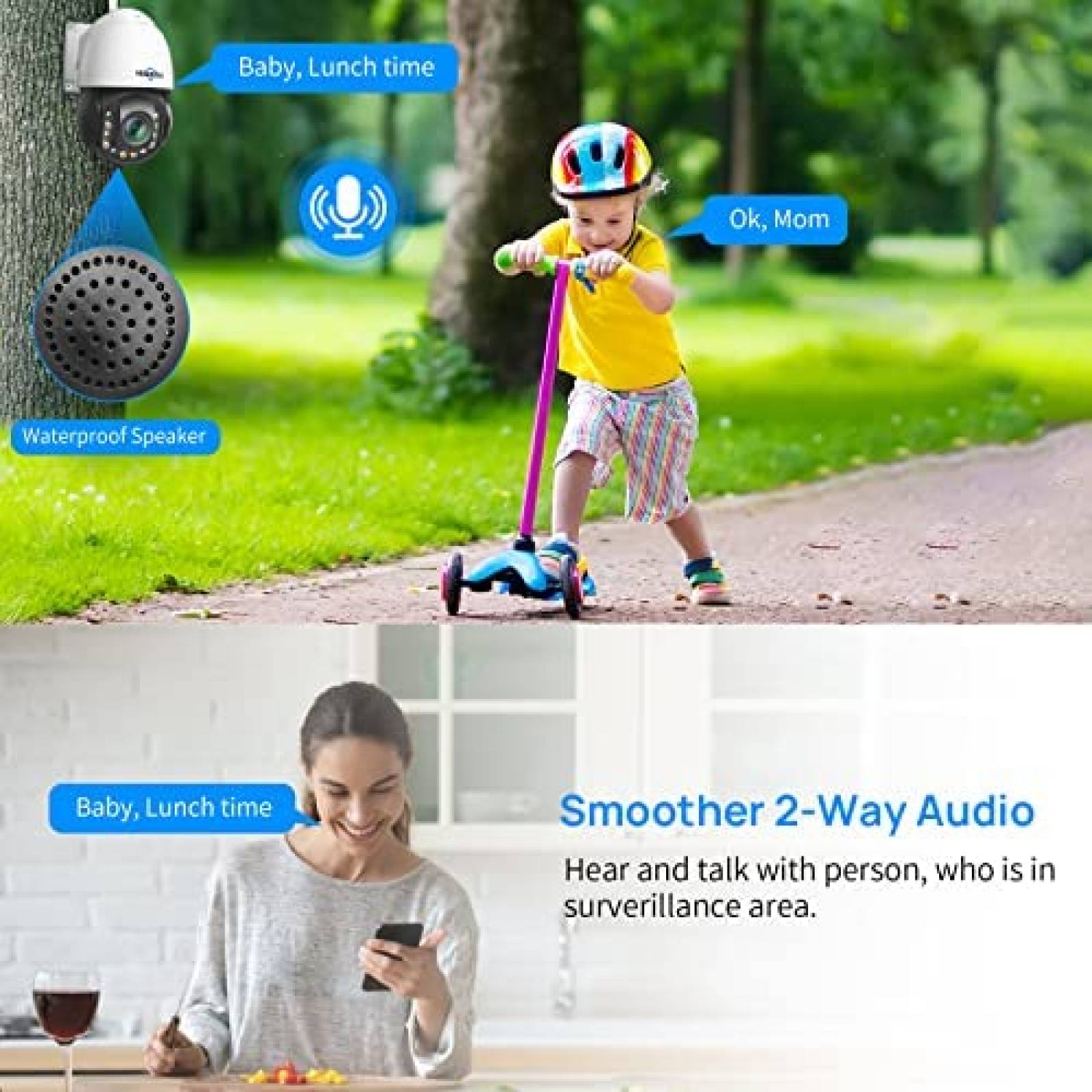 Camara de Seguridad Hiseeu WHD103Z 3MP PTZ Exterior -Blanco