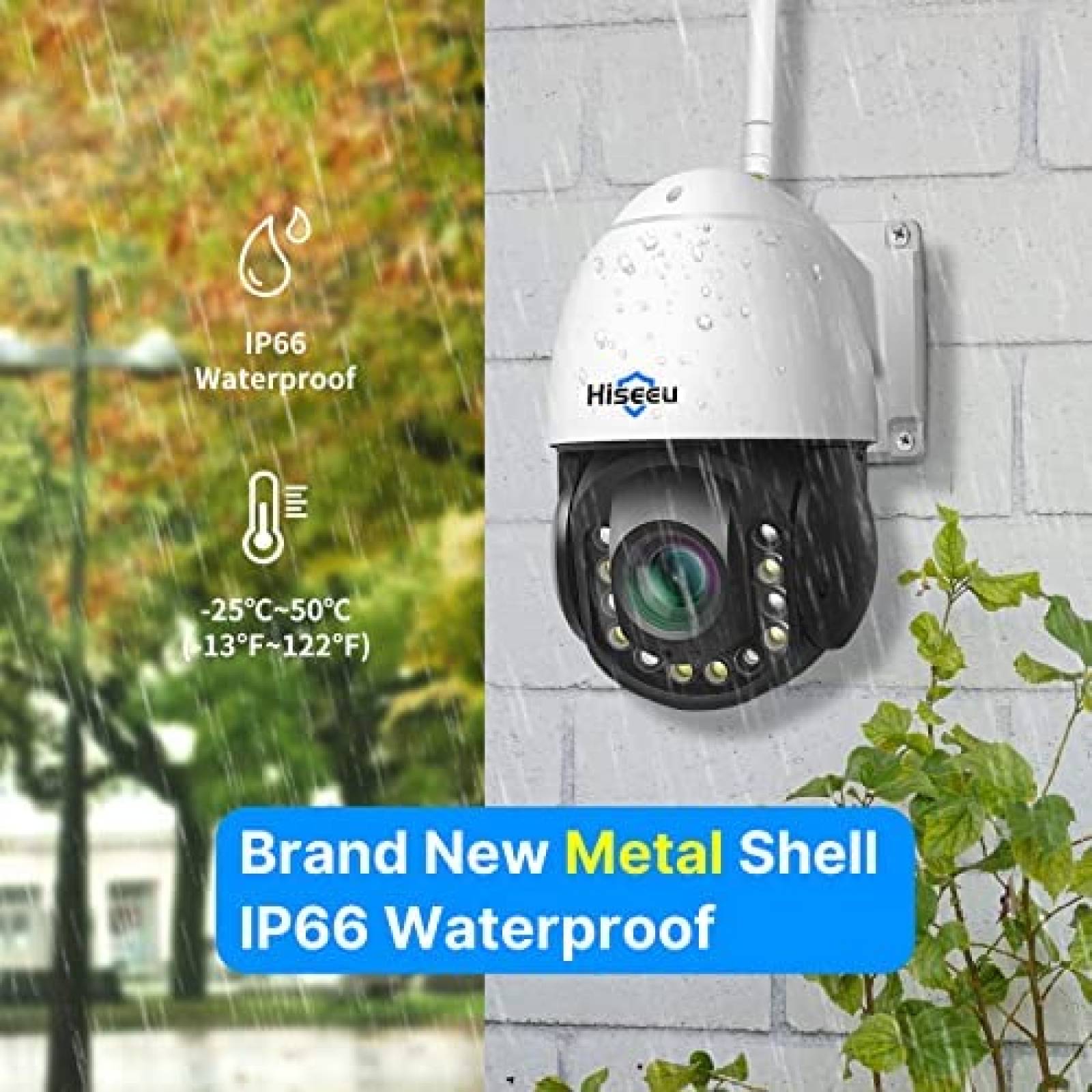 Camara de Seguridad Hiseeu WHD103Z 3MP PTZ Exterior -Blanco