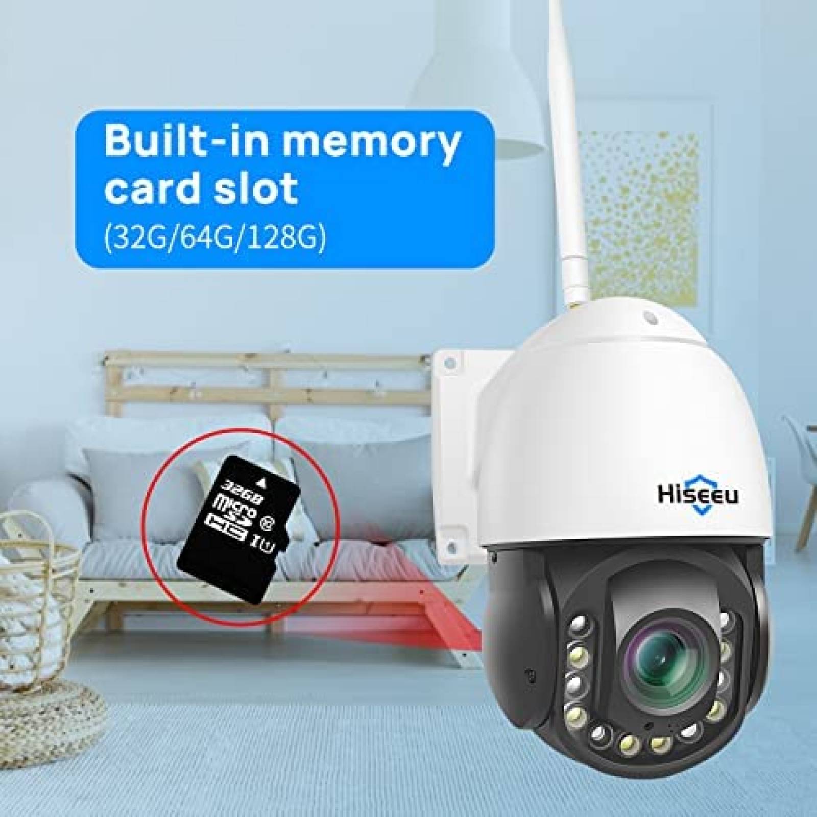 Camara de Seguridad Hiseeu WHD103Z 3MP PTZ Exterior -Blanco
