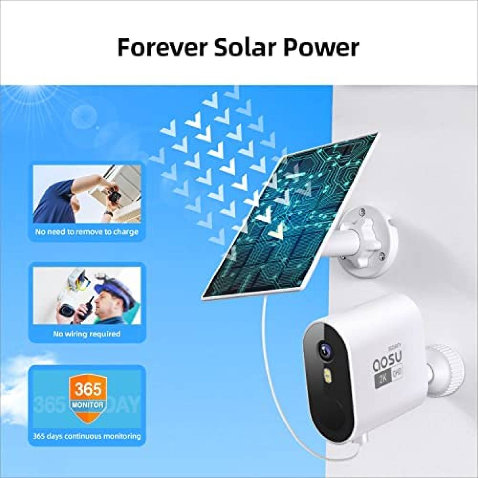 Sistema de Vigilancia AOSU con 2 Camaras Exterior -Paquete