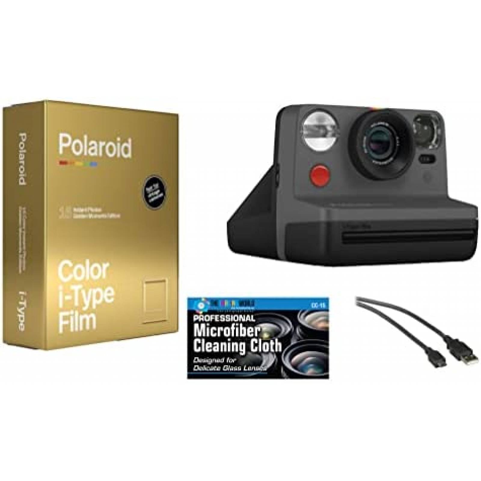 Kit Camara Instantanea Polaroid Now i-Type 16 Hojas Golden N