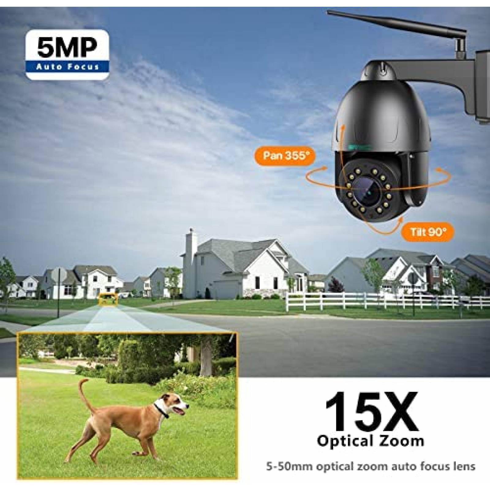 Camara de Seguridad SV3C C12 15X Zoom 5MP PTZ IP Exterior -N
