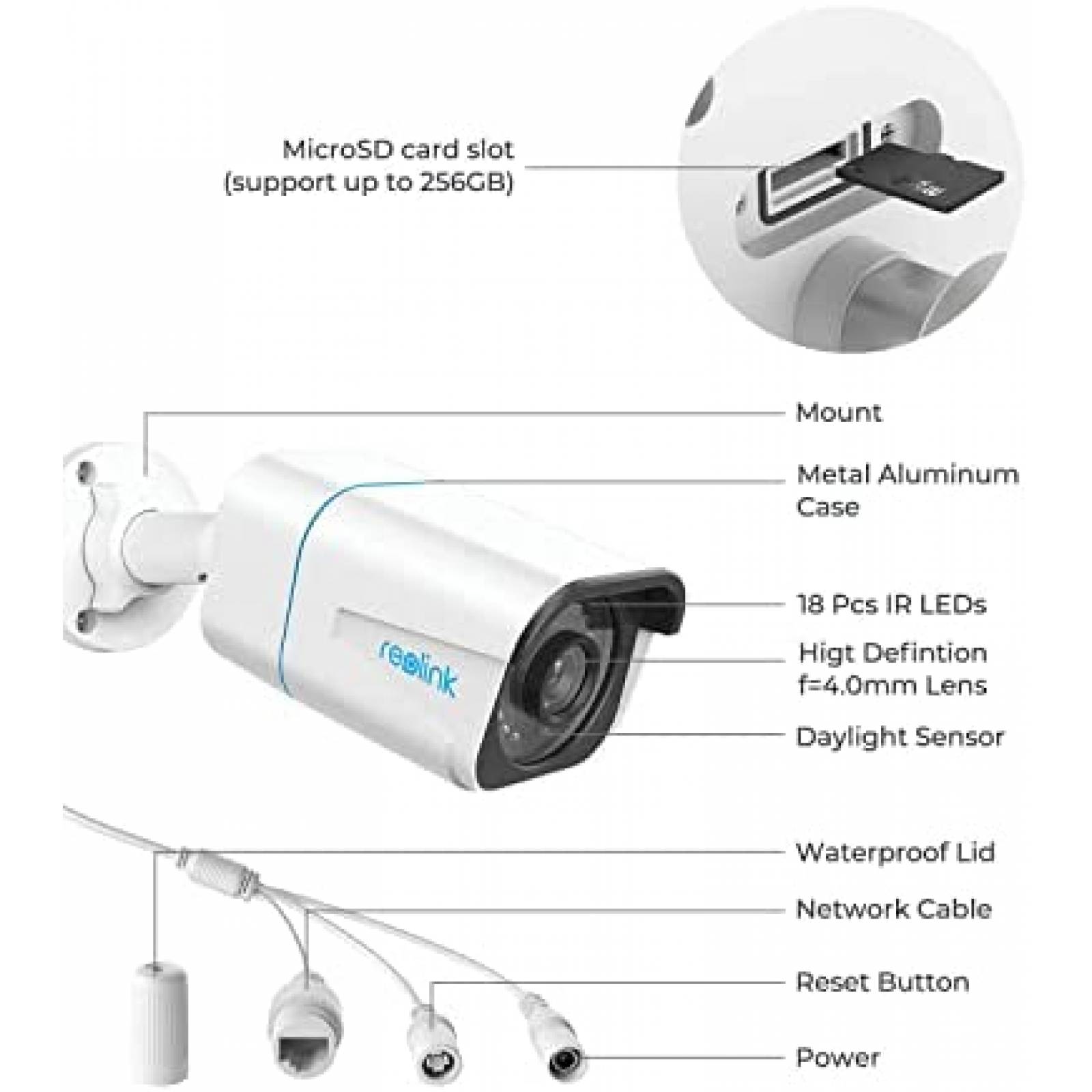 Camara de Seguridad Reolink RLC-810A Exterior Sensor -2 pcs
