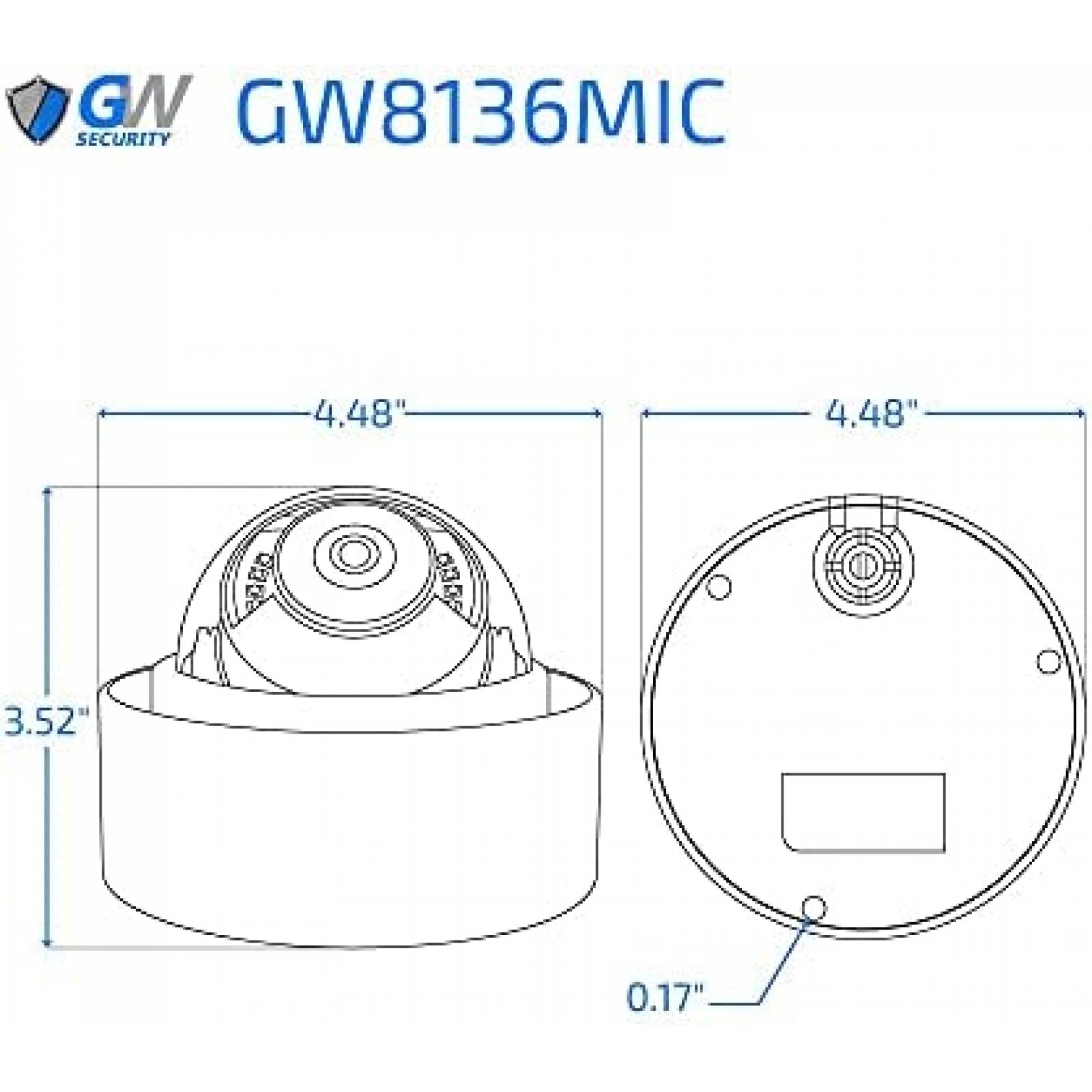 Camara de Seguridad GW Security GW8136MIC 8MP 4K 2.8mm