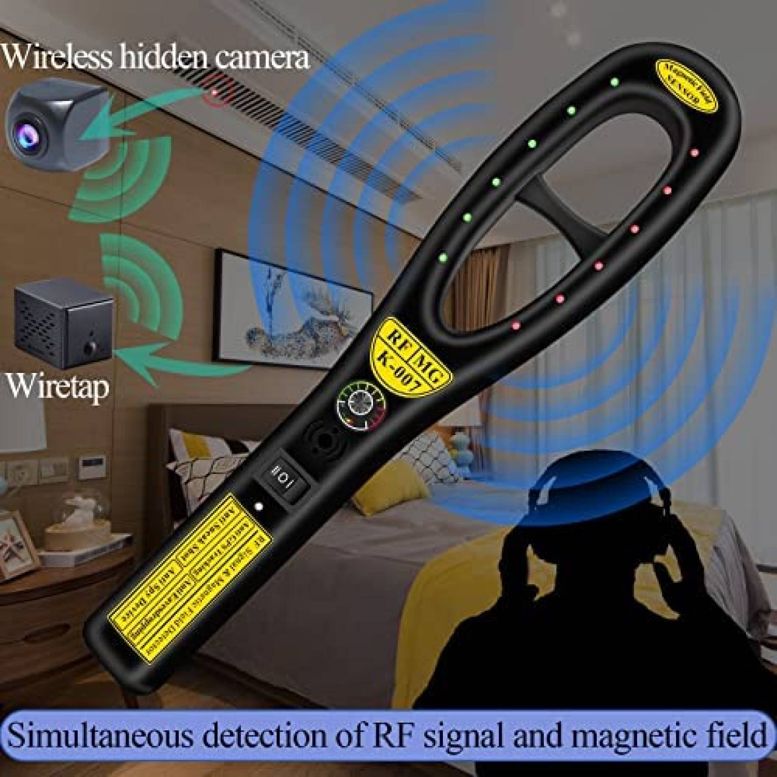 Detector de Camara Oculta Kaxyuya Radio Frecuencia RF Espias