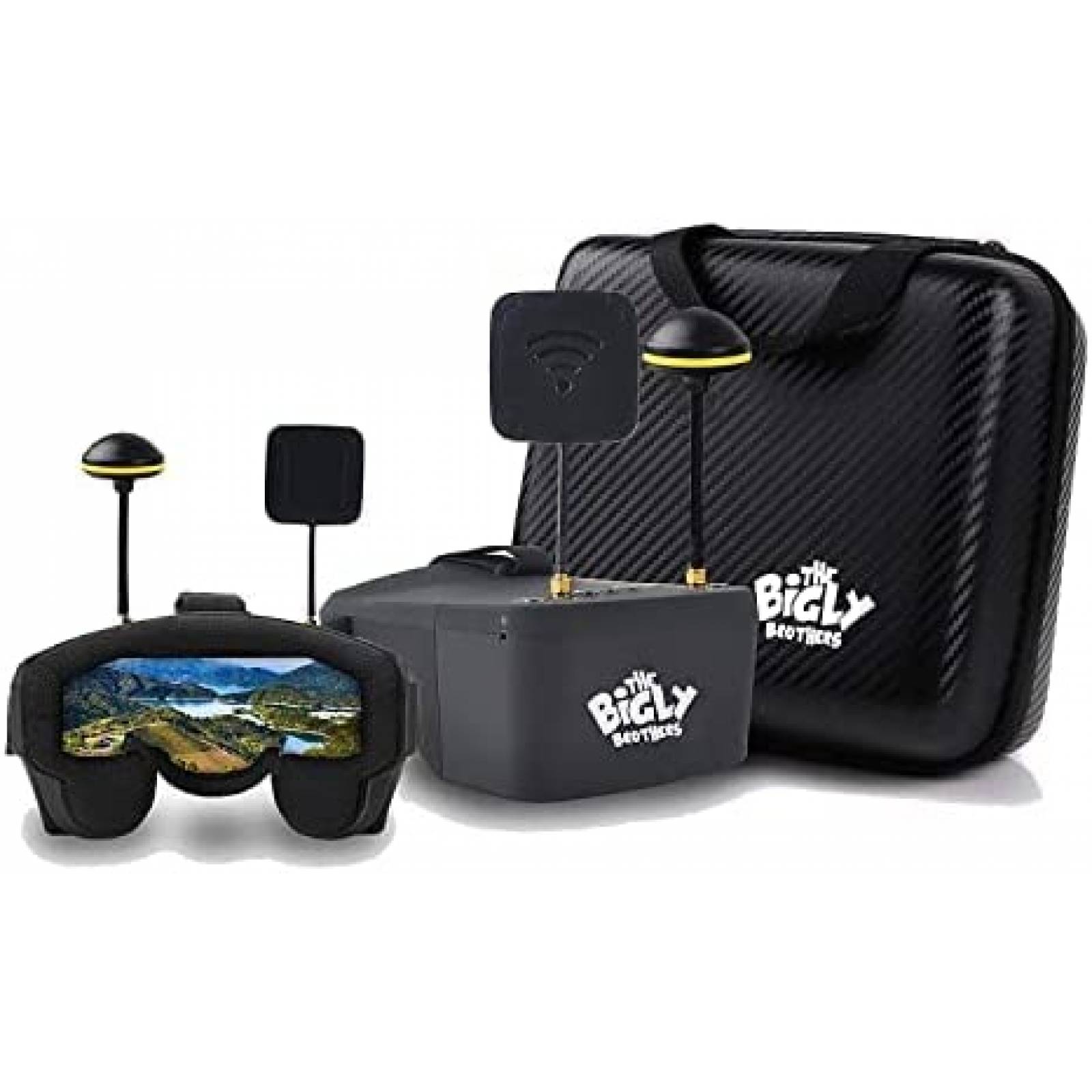 Gafas FPV Bigly Brothers EV800D FX DVR para Dron -Negro