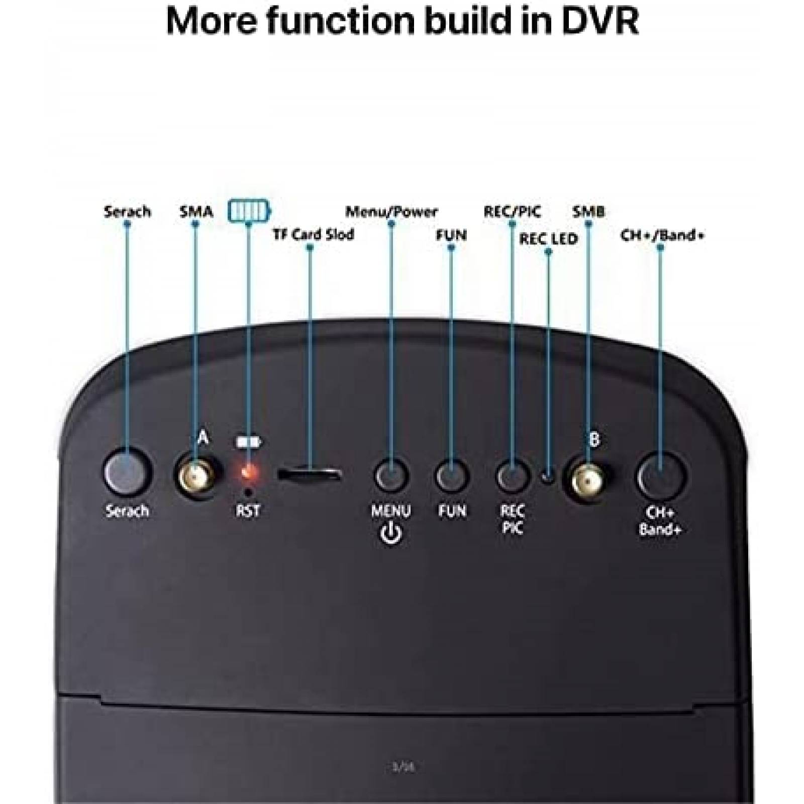 Gafas FPV Bigly Brothers EV800D FX DVR para Dron -Negro