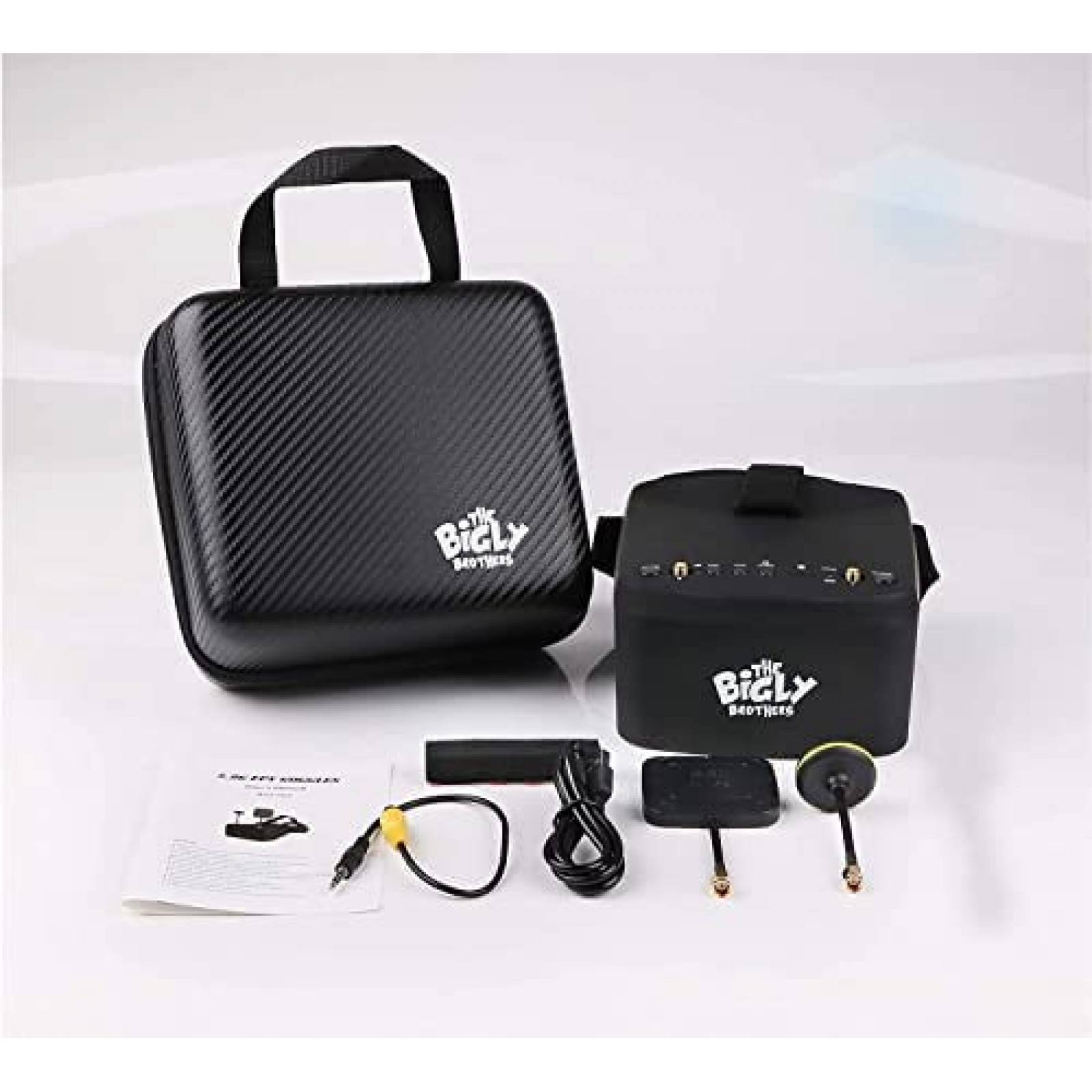 Gafas FPV Bigly Brothers EV800D FX DVR para Dron -Negro