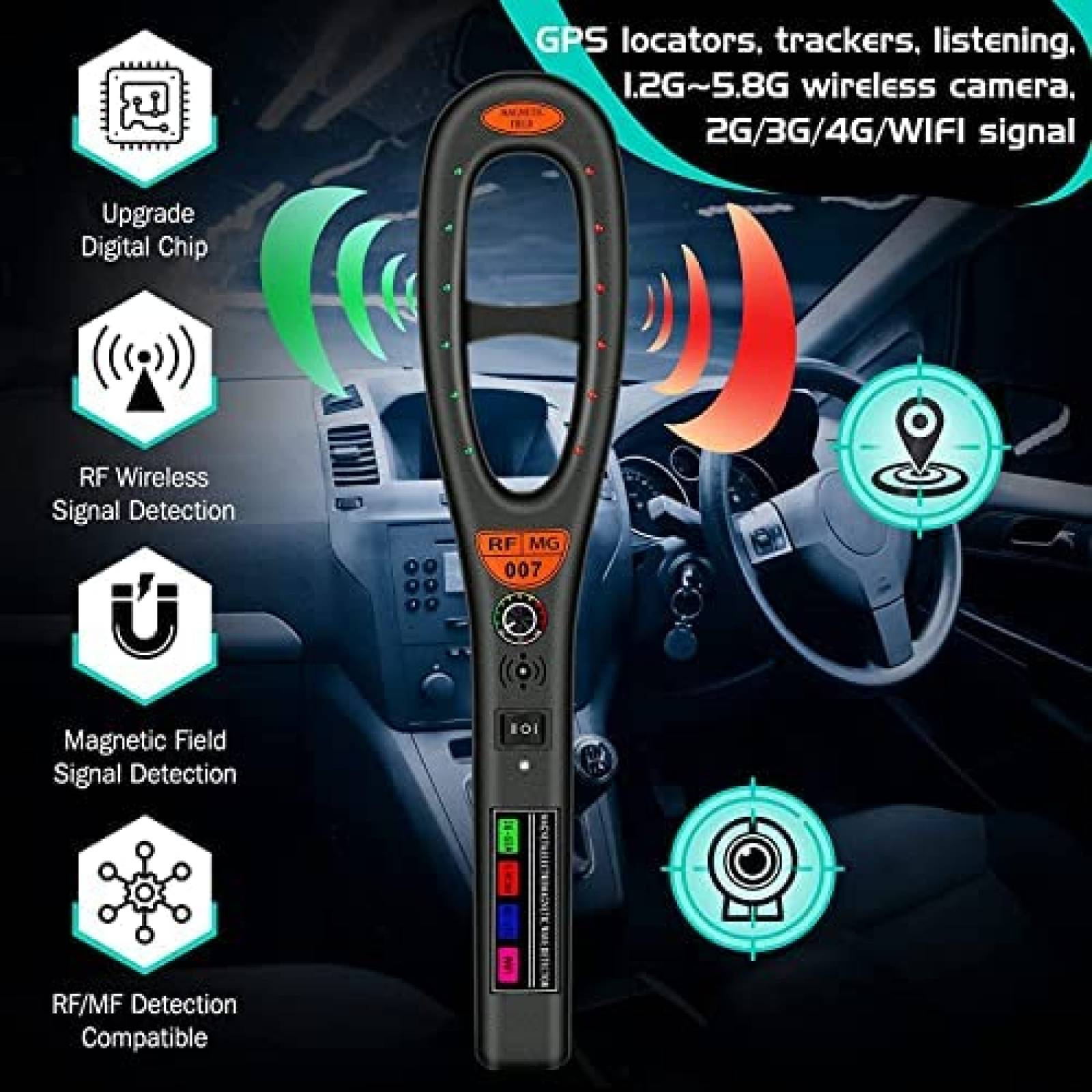 Detector de Camara Oculta ZTNwoo Radio frecuencia RF Espia