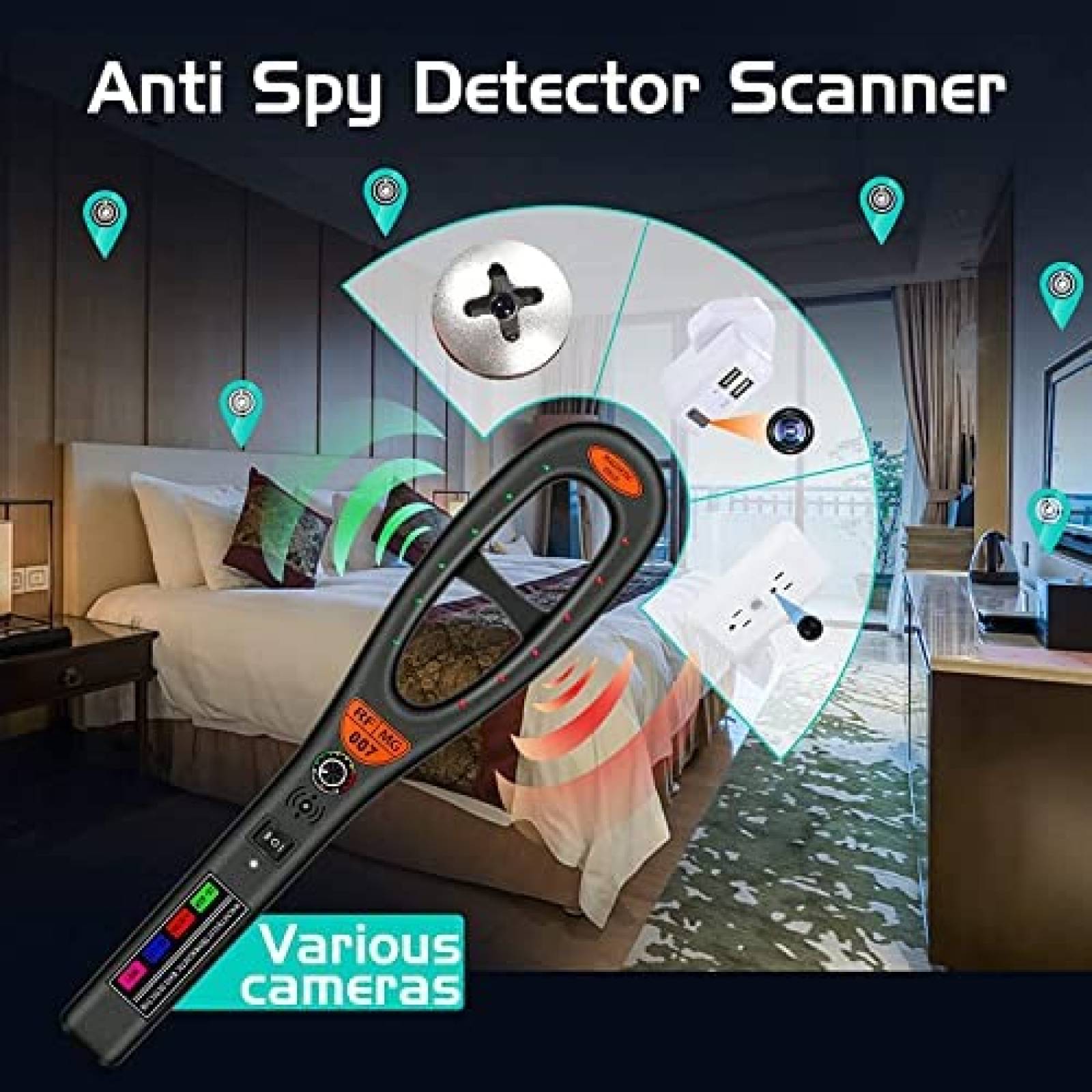 Detector de Camara Oculta ZTNwoo Radio frecuencia RF Espia