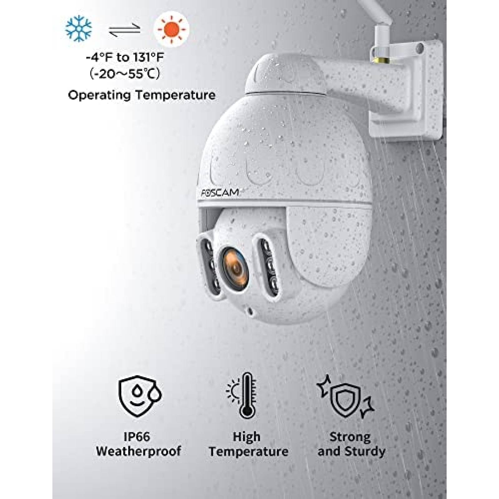 Camara de Seguridad FOSCAM SD4 2K Zoom optico 4x IP66 Blanco