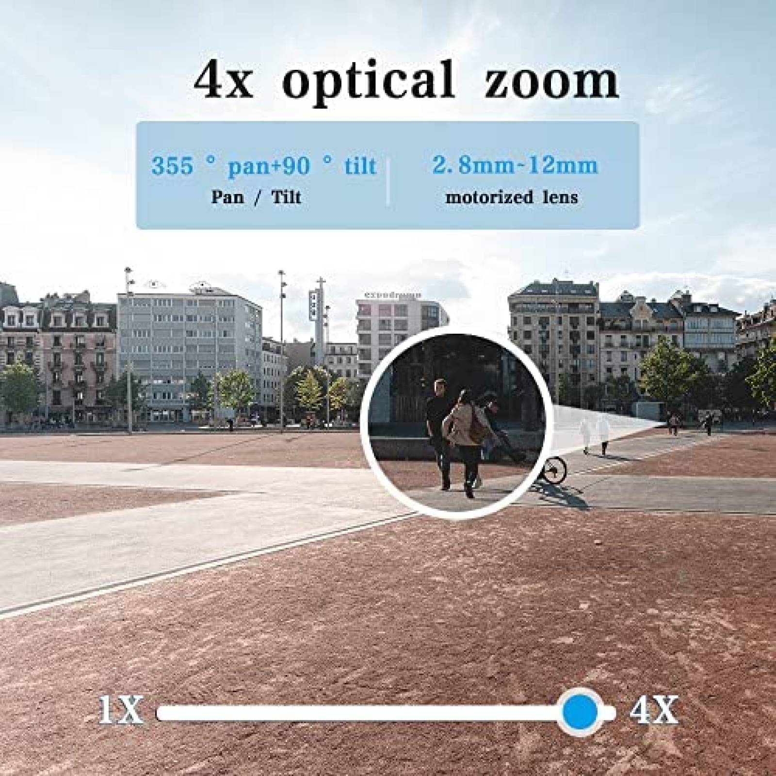 Camara de Seguridad Panoeagle Zoom Optico 4x 5MP IP67 Blanco