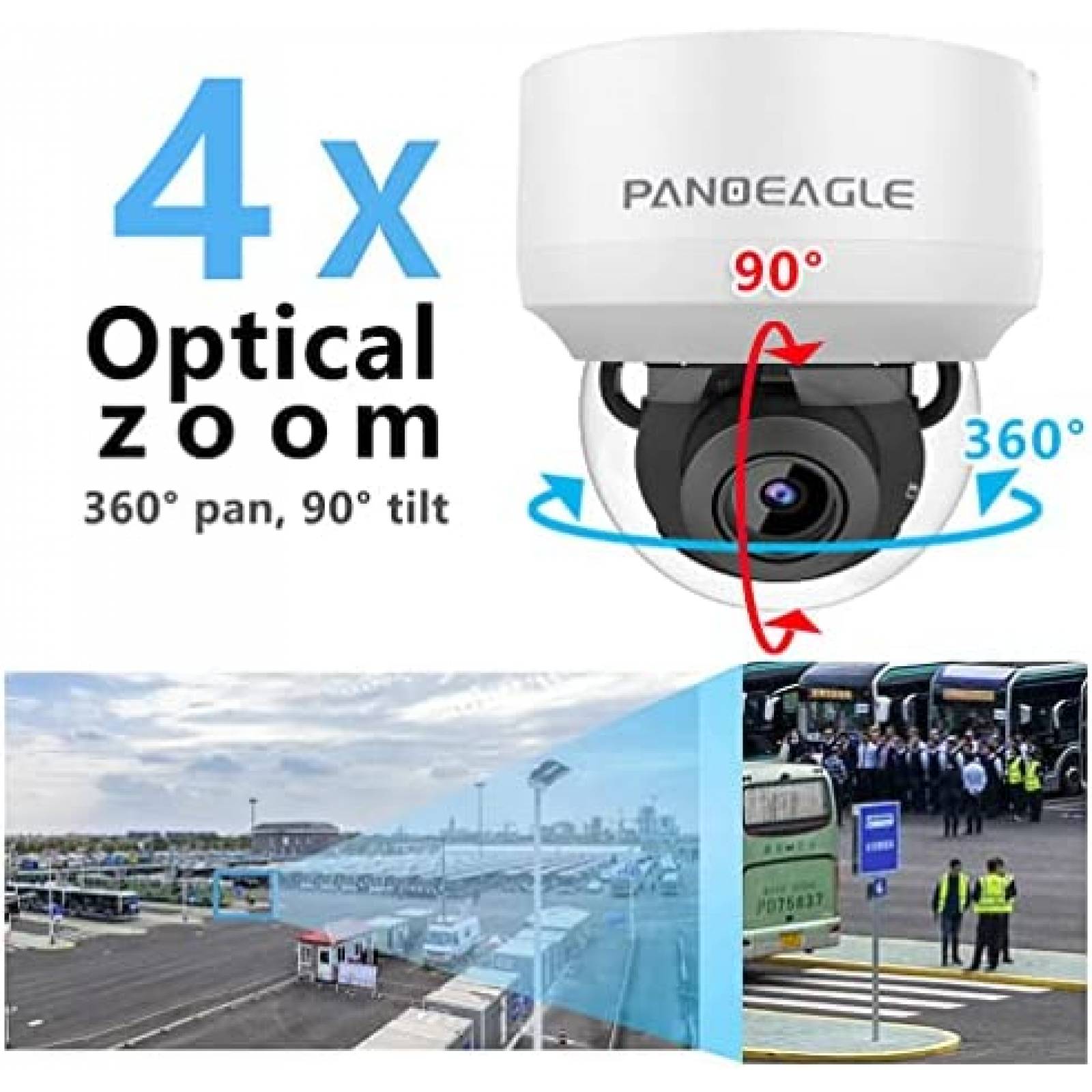 Camara de Seguridad Panoeagle Zoom Optico 4x 5MP IP67 Blanco