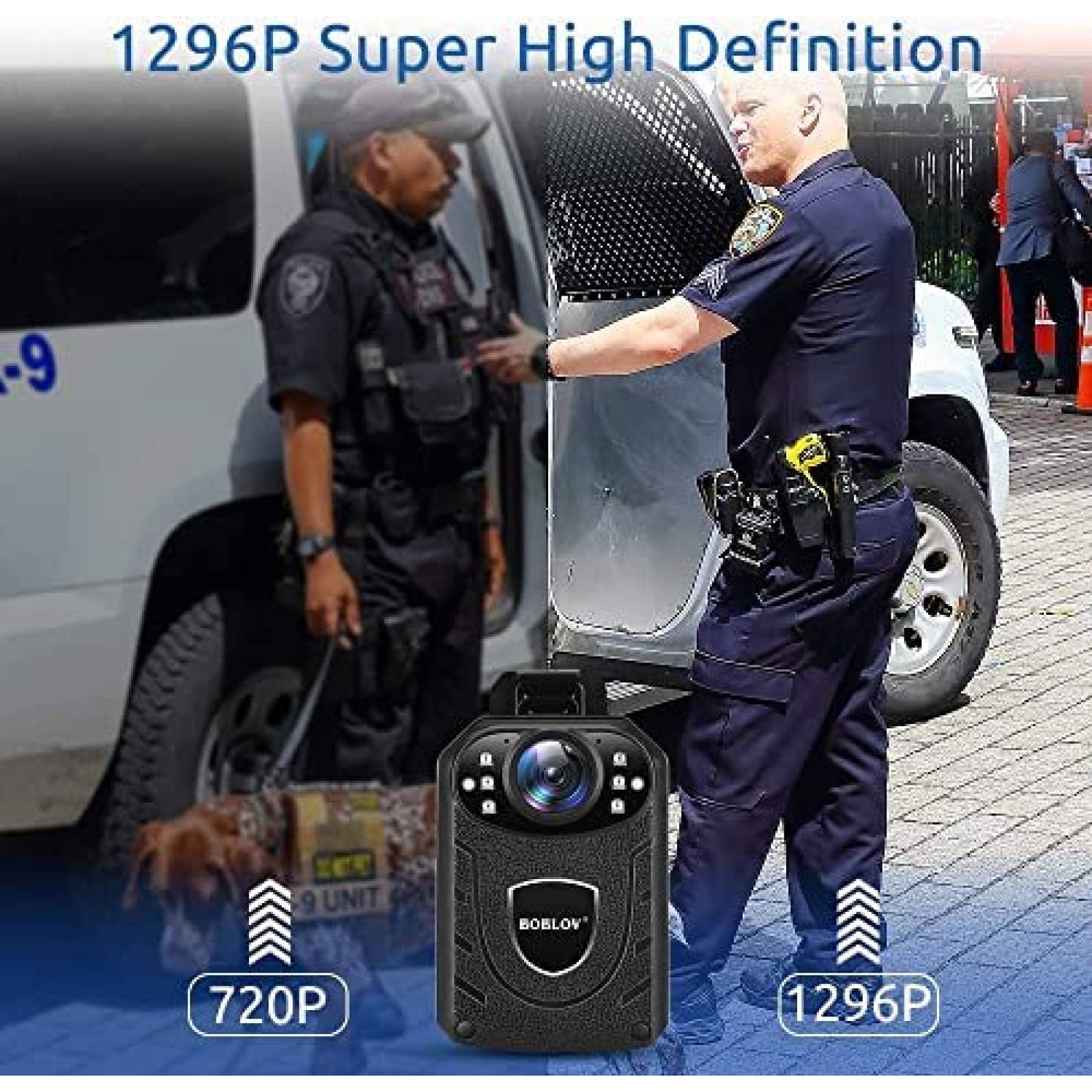 Camara de Policia BOBLOV KJ21 1296P 8-10hrs de Grabacion -N