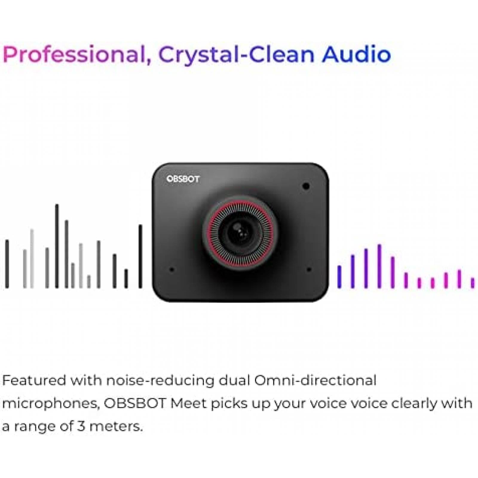 Camara Web OBSBOT Meet 4K 30FPS Enfoque Automatico -Negro