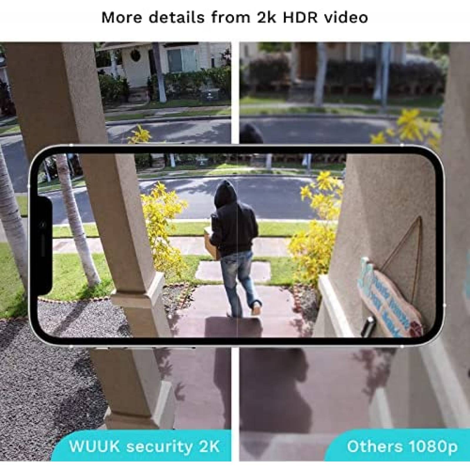 Camara de Seguridad WUUK Y0410 Exterior 2K HD Inalambrica