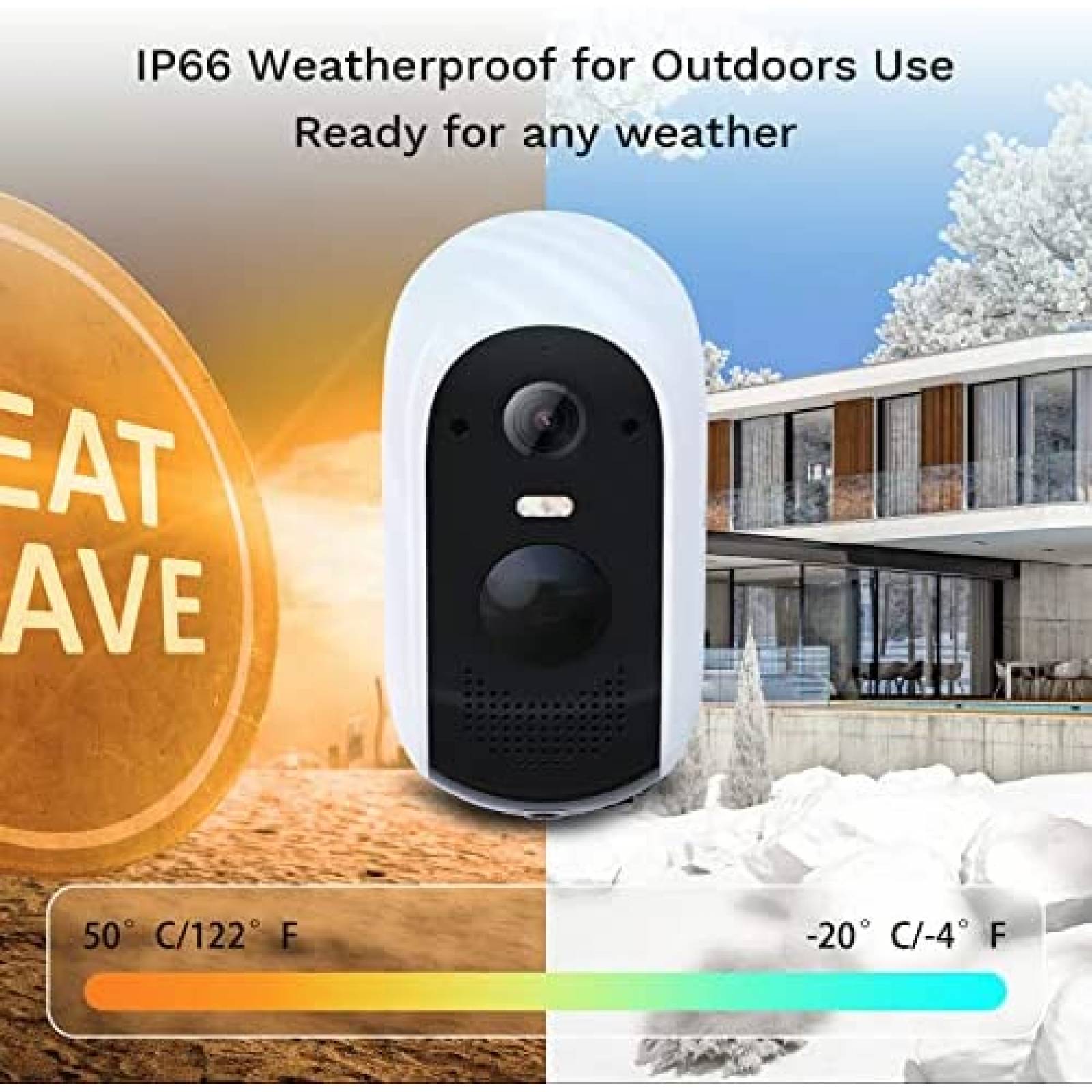 Camara de Seguridad WUUK Y0410 Exterior 2K HD Inalambrica