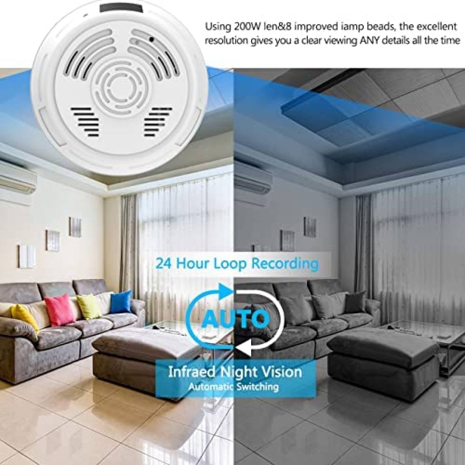 Camara Oculta Soyzedi Detector Humo HD Espia WiFi 1080p