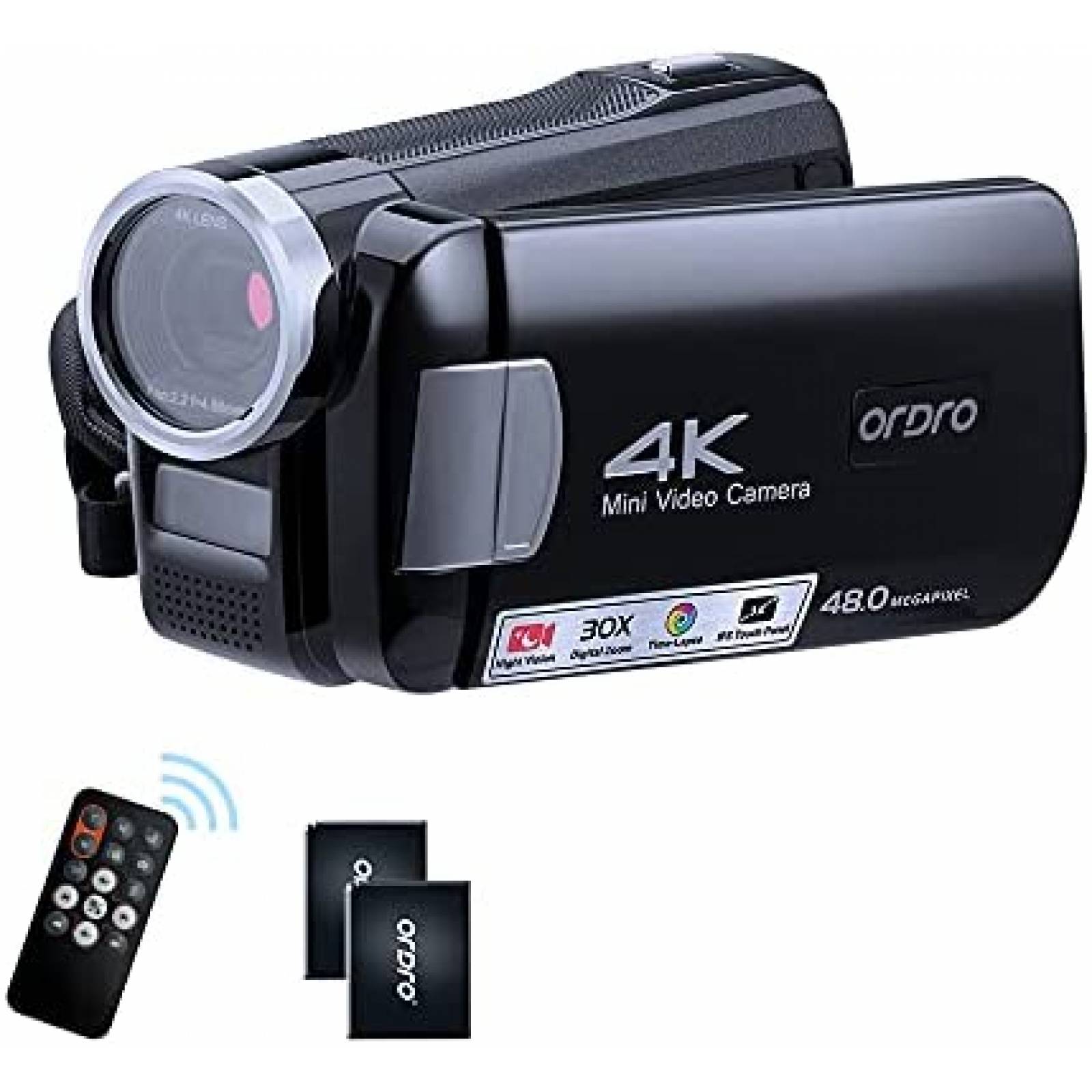 Camara de Video ORDRO AC2 3" Tactil 4K 60FPS FHD 2 Baterias