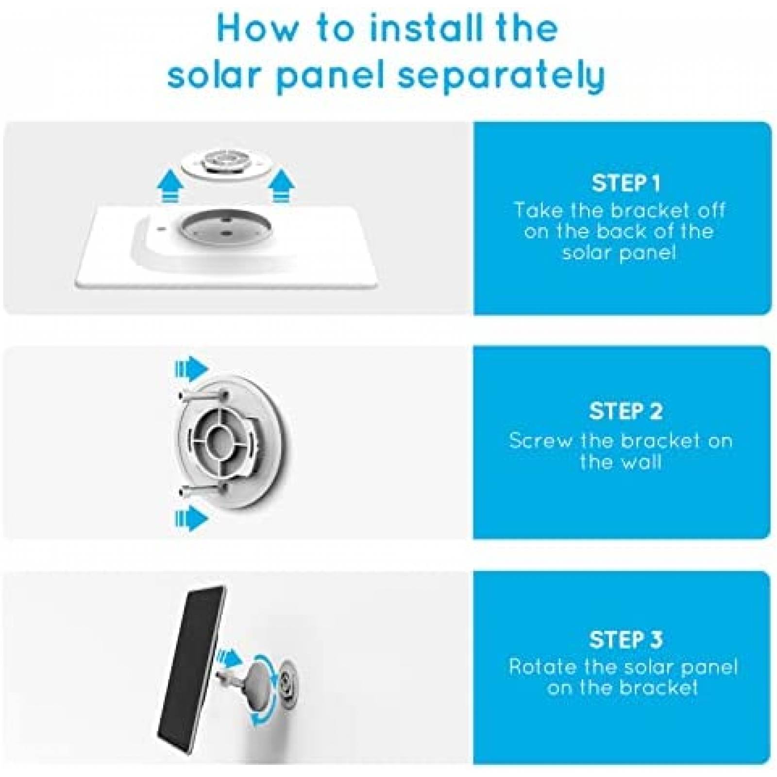 Camara de Seguridad Solar TISEED 360 Vision Nocturna Blanco