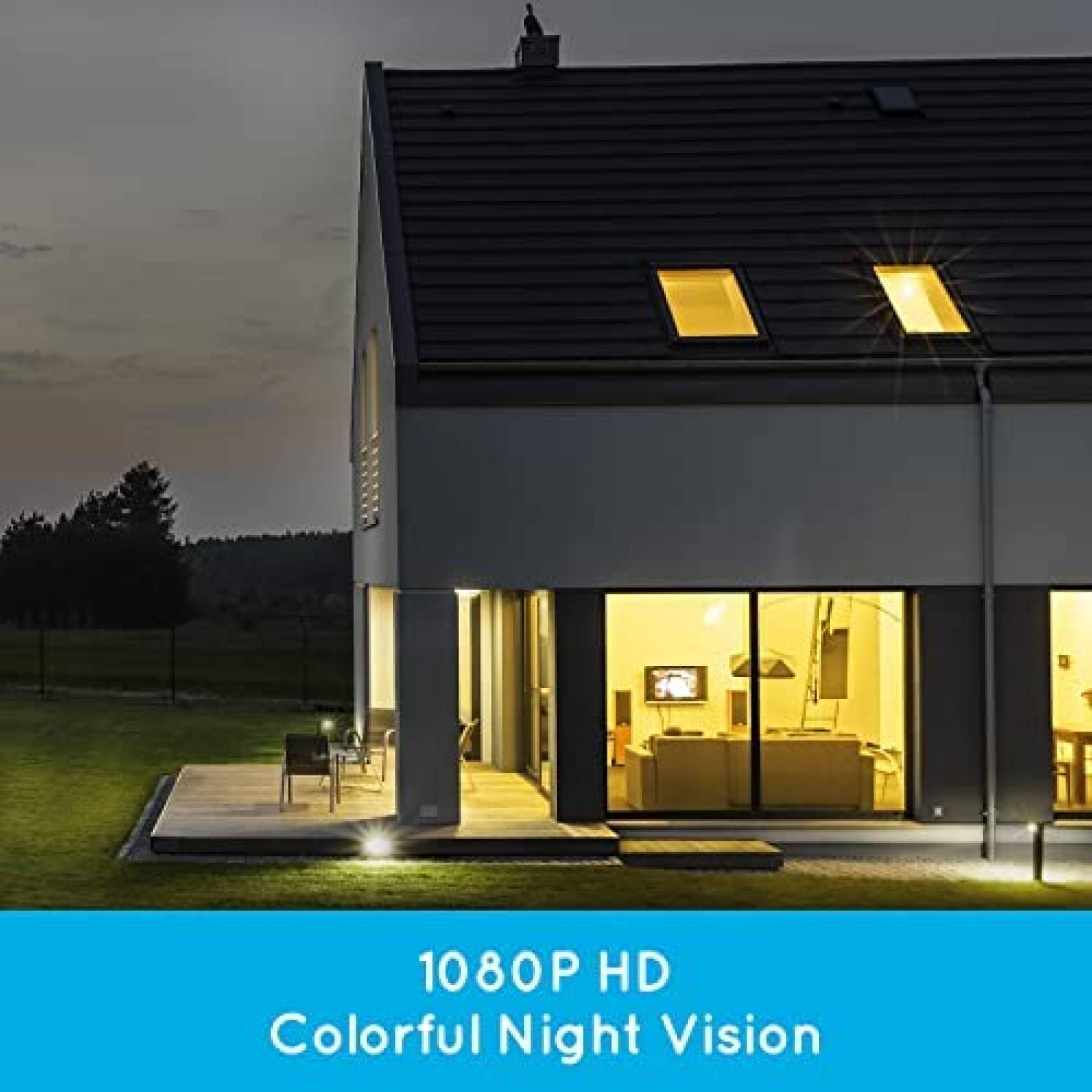 Camara de Seguridad Solar TISEED 360 Vision Nocturna Blanco