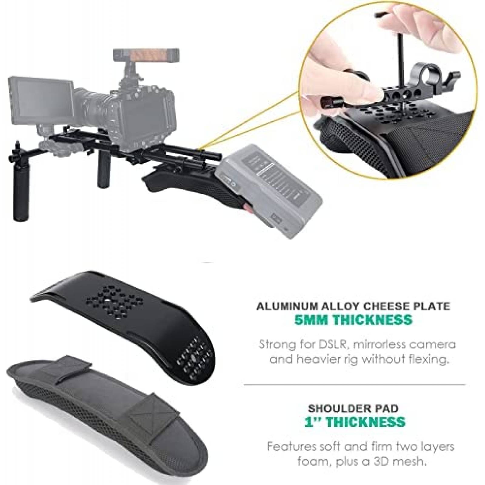 Estabilizador de Camara NICEYRIG de Hombro con Deslizador