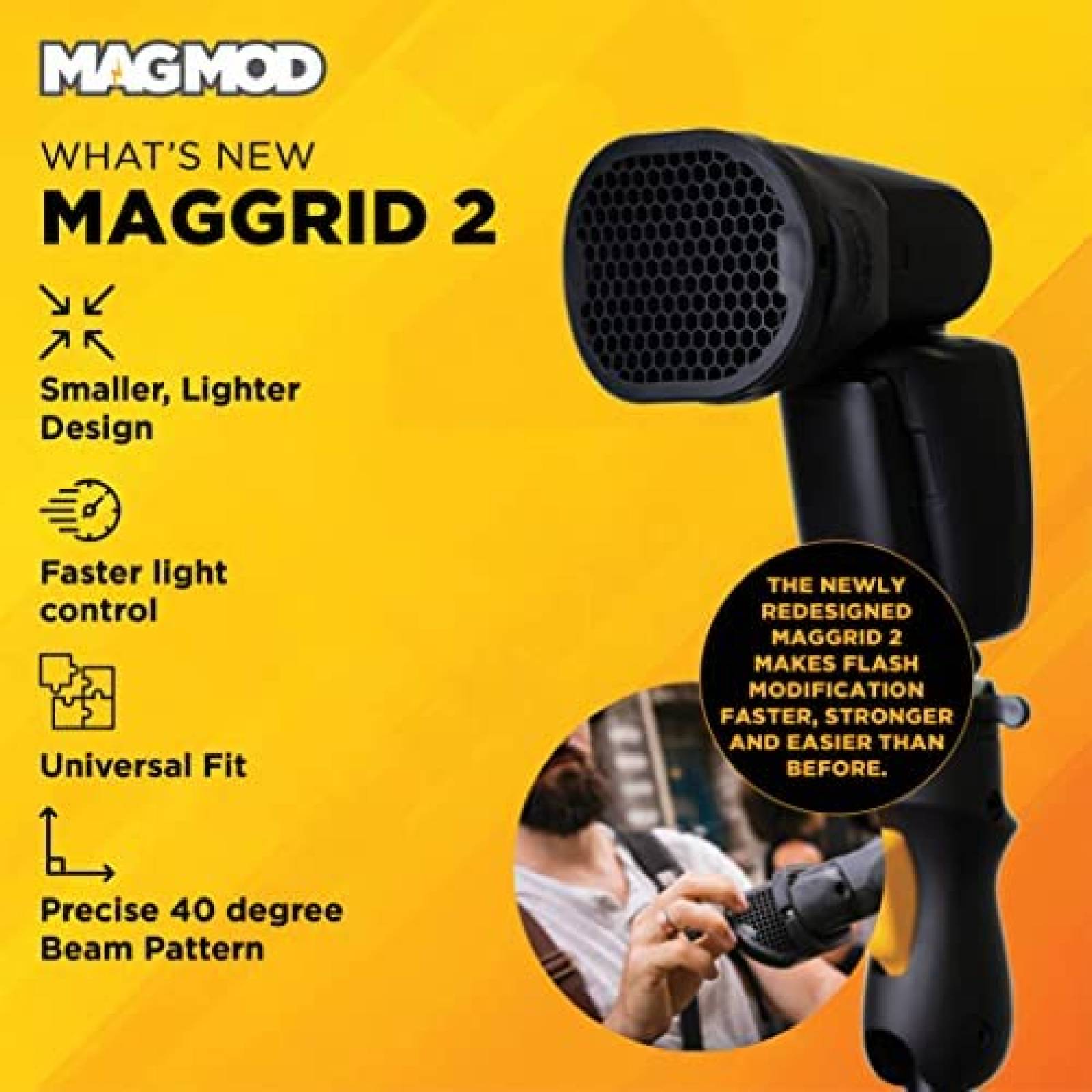 Kit de Flash MagMod MagGrip 2 MagSphere 2 Difusor MagGrid 2
