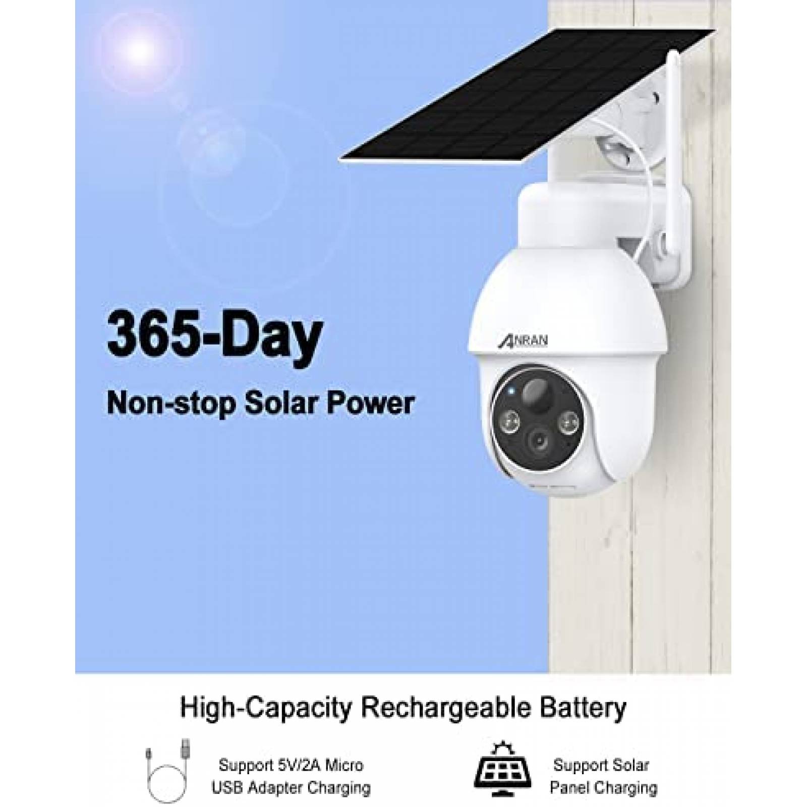 Camara de Seguridad ANRAN Q3 Solar Exterior Vision Nocturna