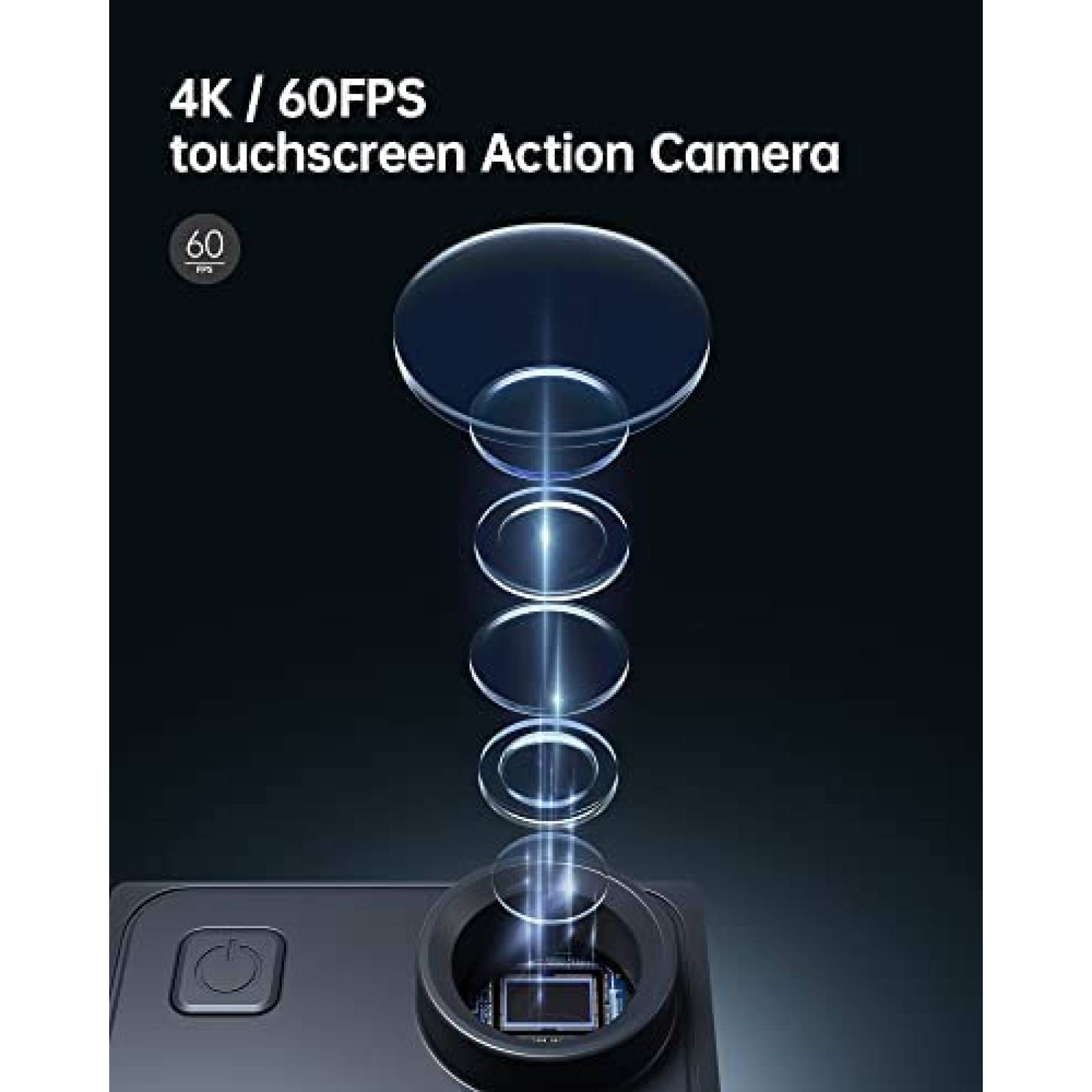 Camara Accion Wolfang GA300 4K 60fps 24mp + Acc -Negro