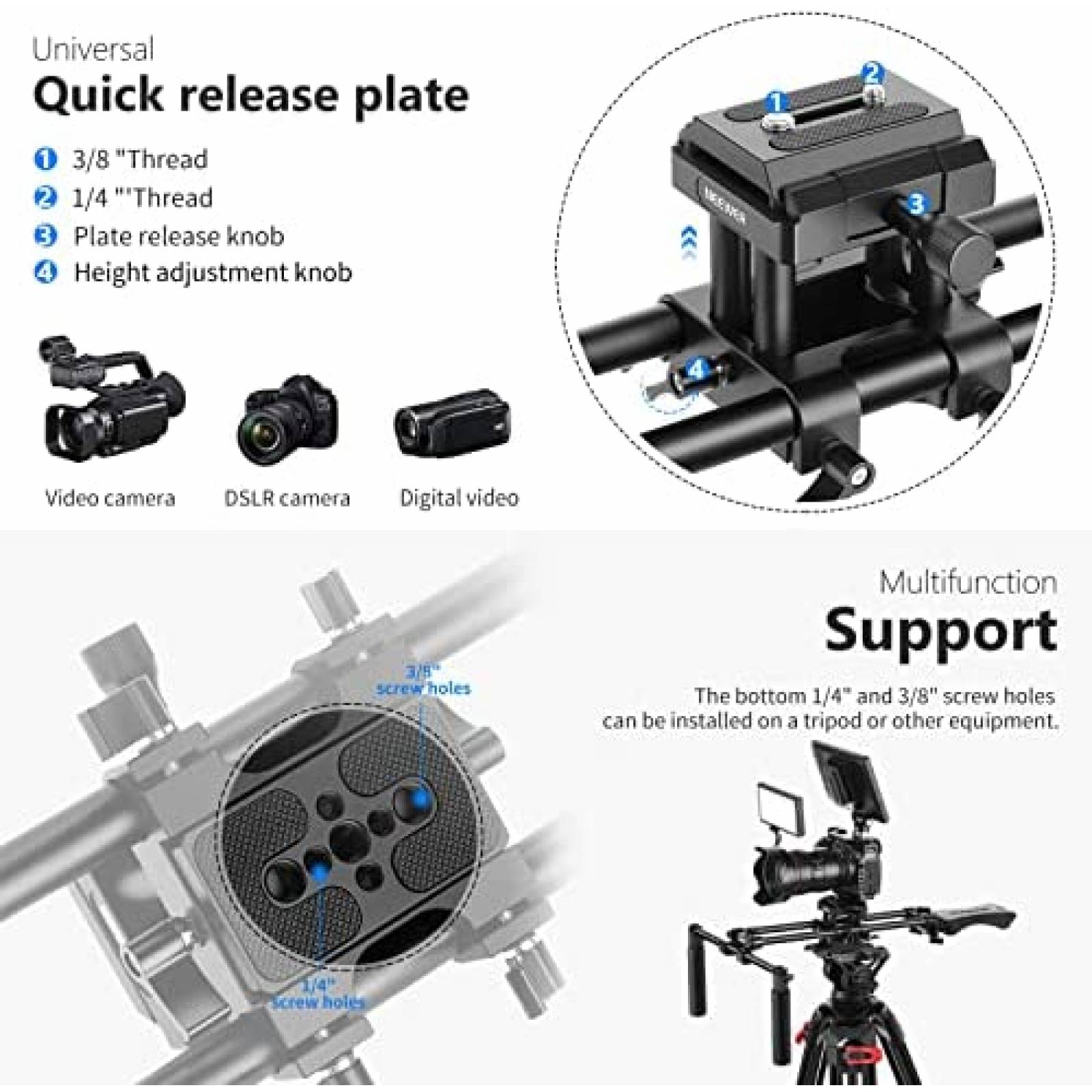 Estabilizador de Camara Neewer ST34 de Hombro con Deslizador
