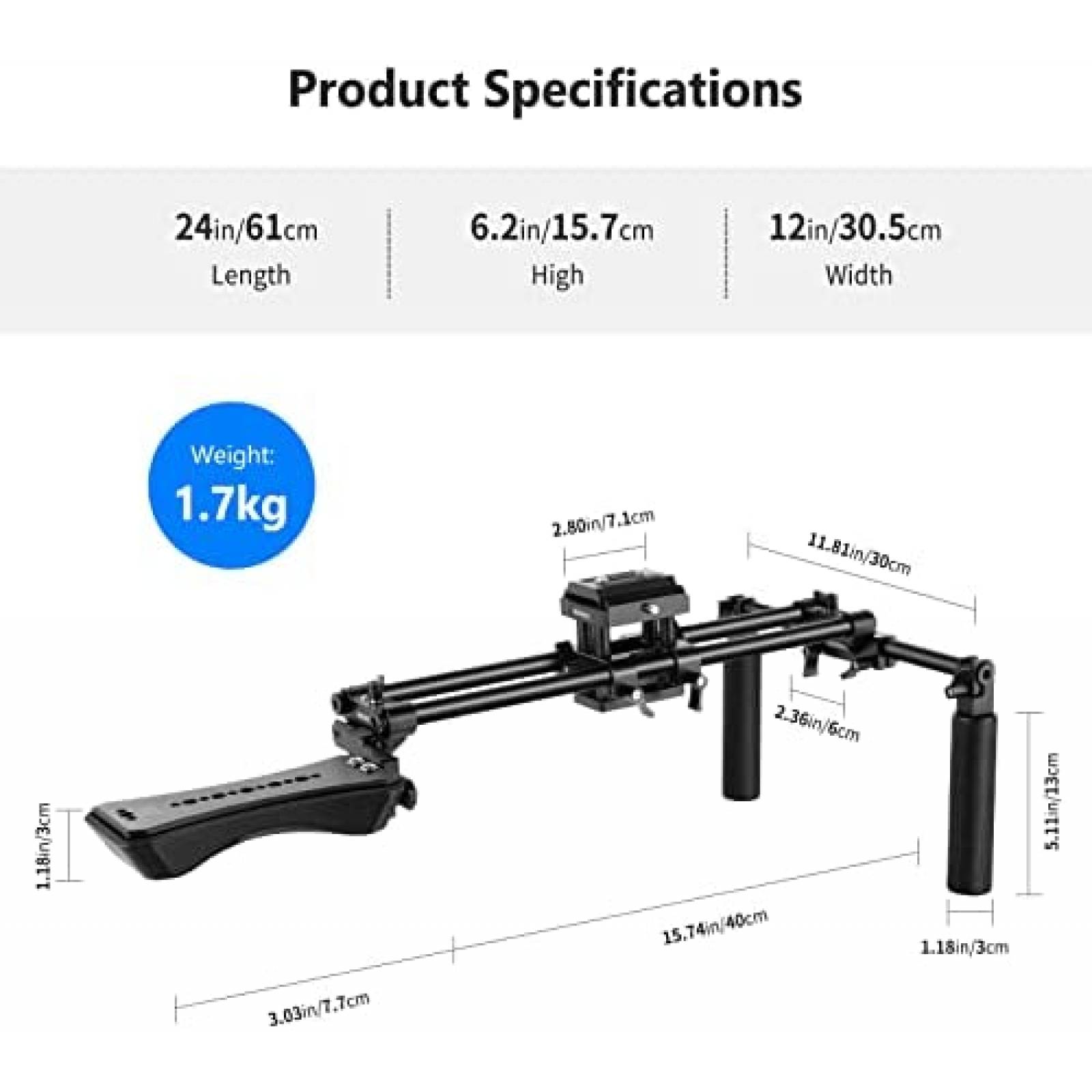 Estabilizador de Camara Neewer ST34 de Hombro con Deslizador