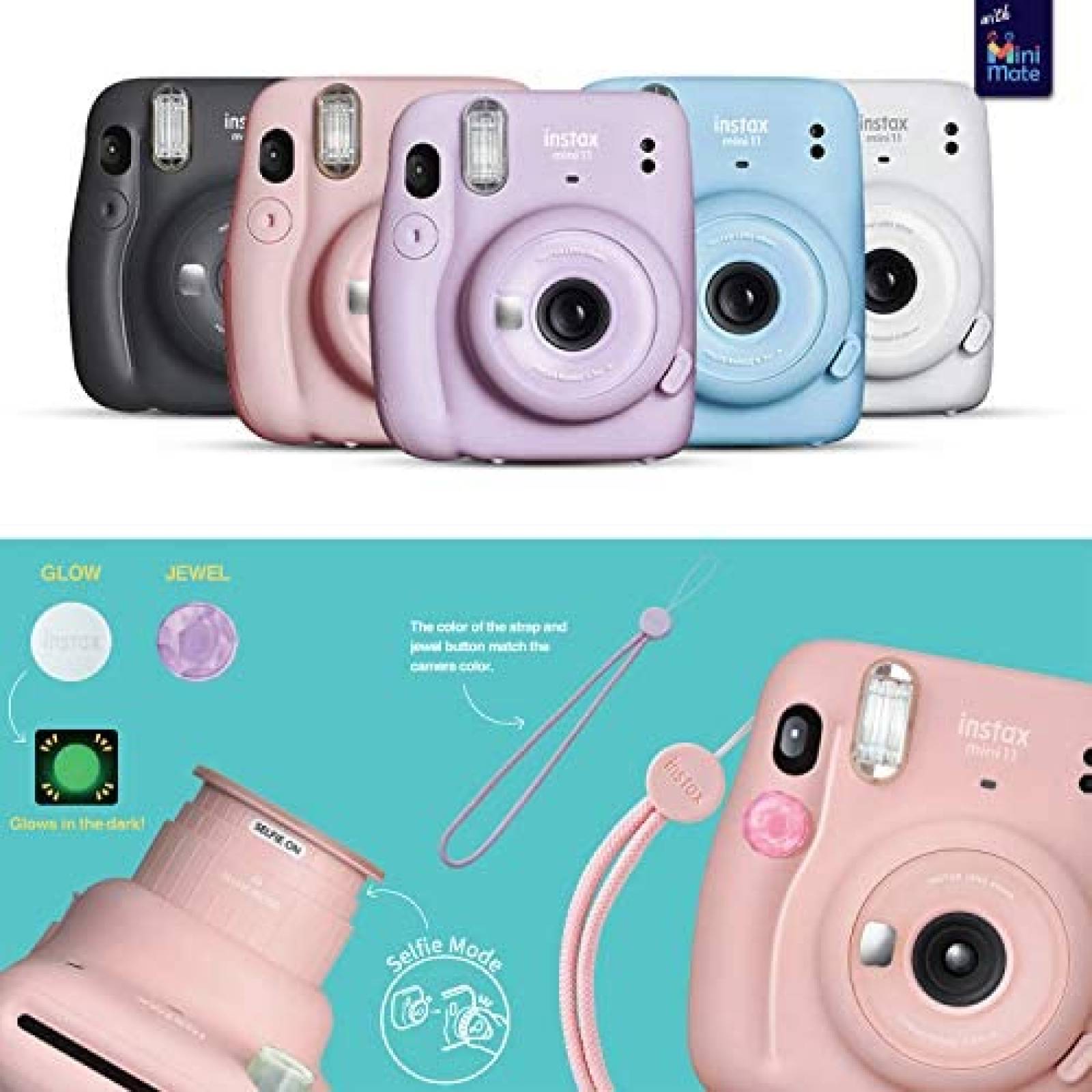 Camara Instantanea Fujifilm Instax Mini 11 Celeste -Paquete