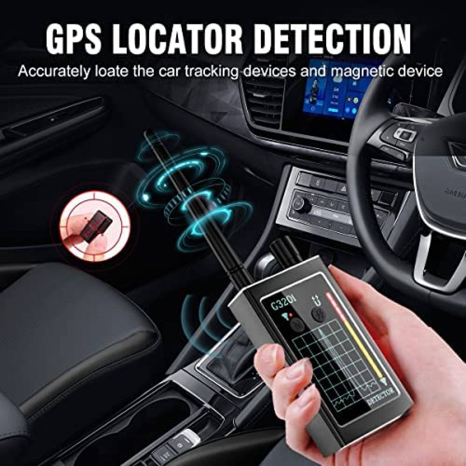 Detector GPS Vaoecms Anti Espia RF Radio Frecuencia -Negro