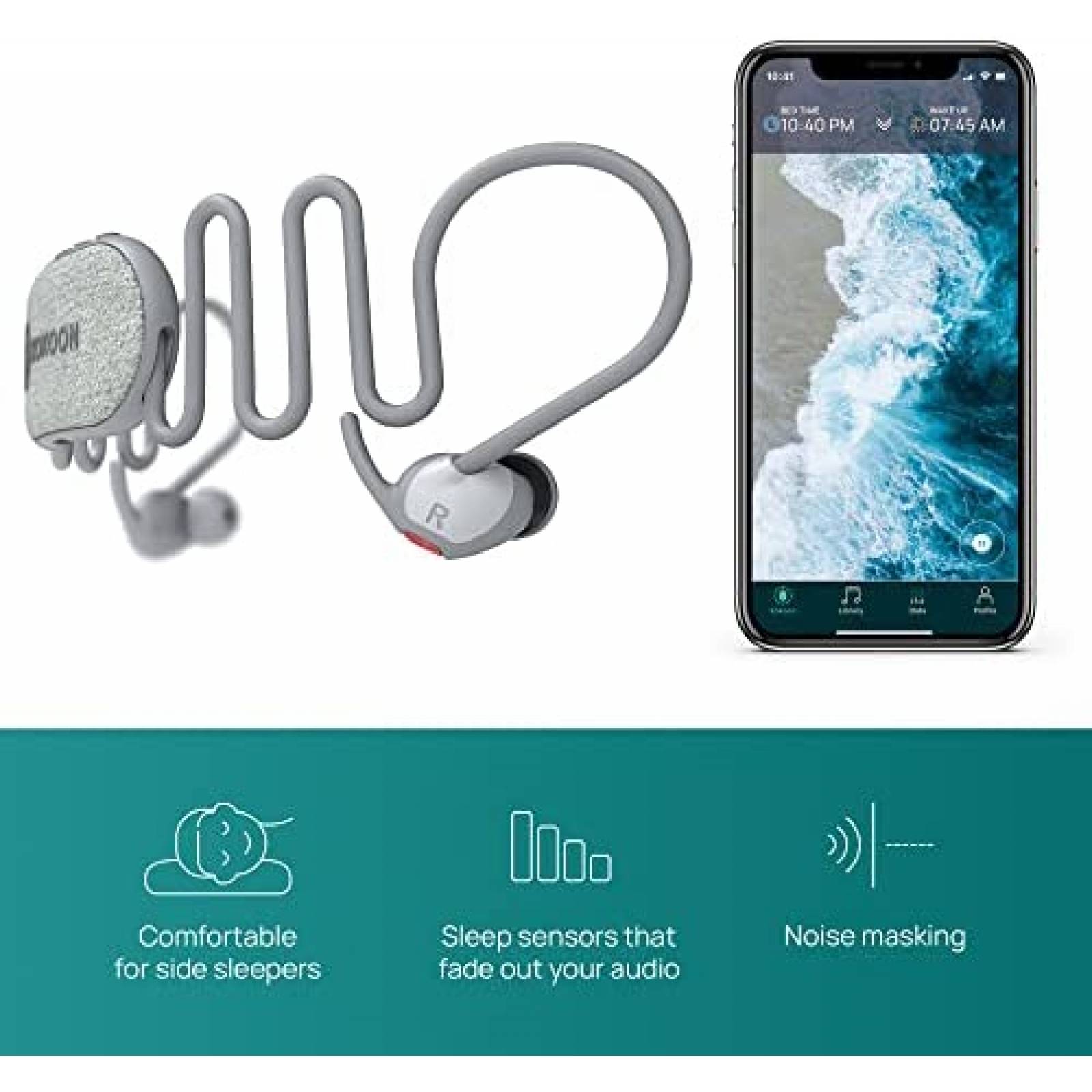 Auriculares Kokoon Ergonomicos Cancelacion Ruido BT -Blanco