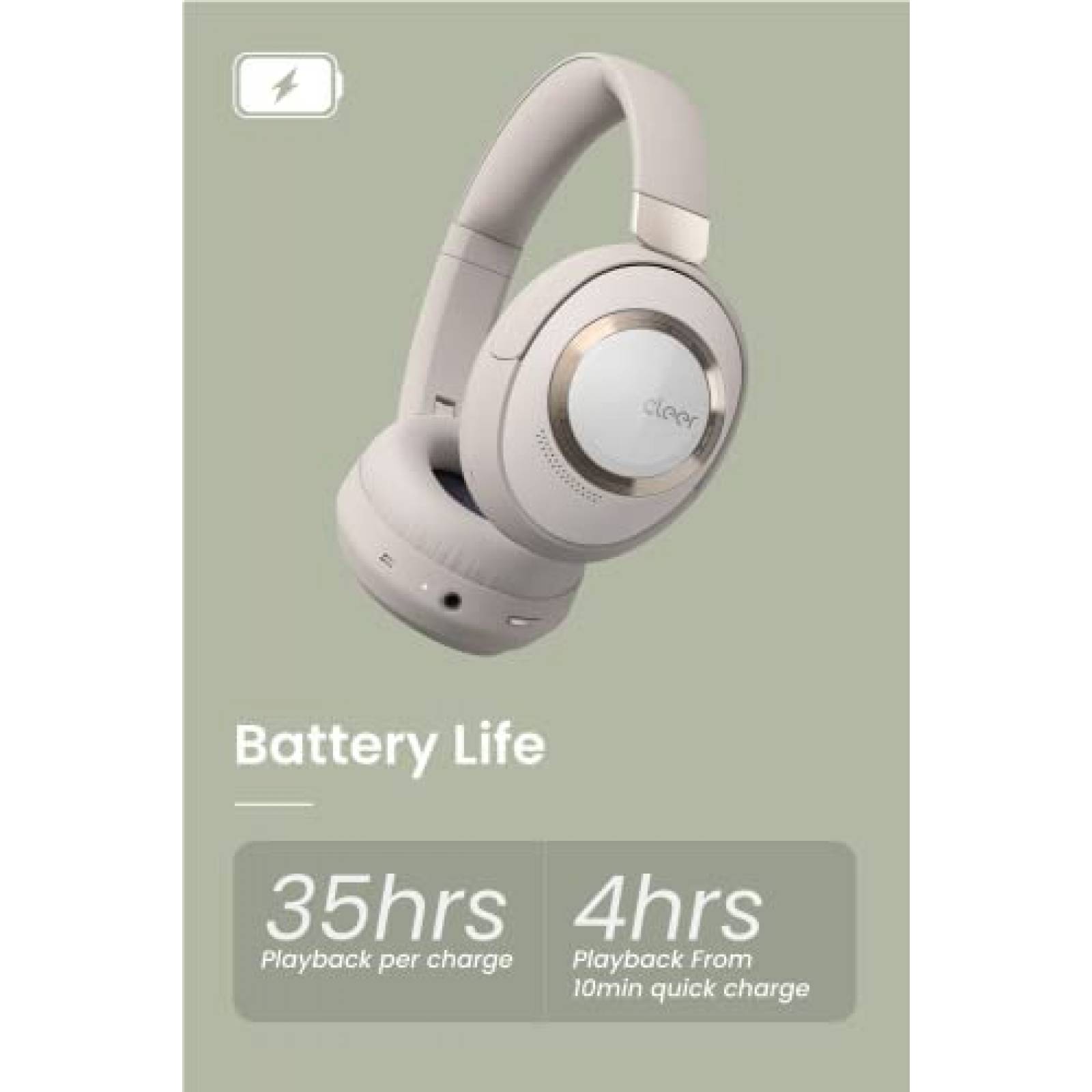 Audifonos Inalambricos Cleer Cancelacion de Sonido -Beige