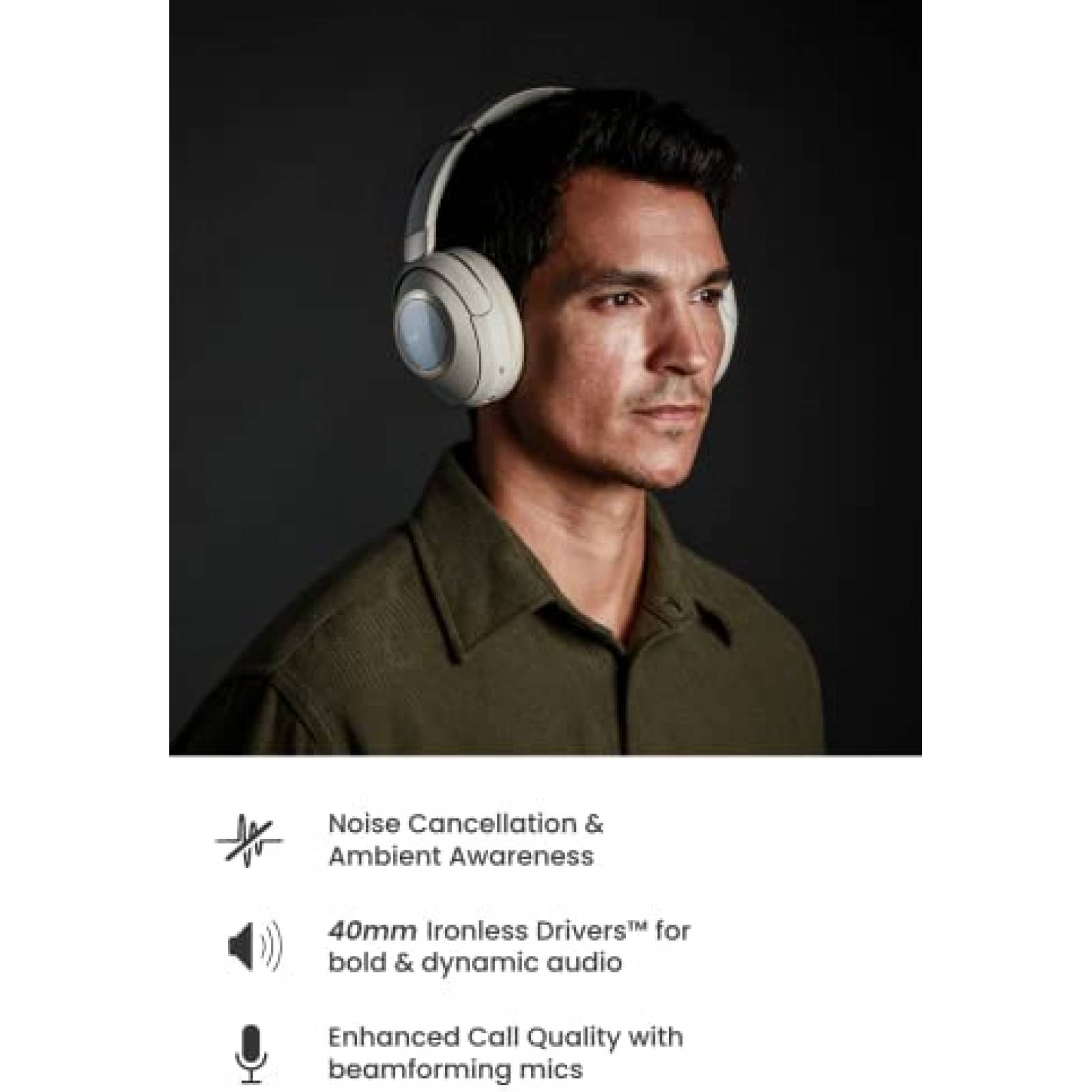 Audifonos Inalambricos Cleer Cancelacion de Sonido -Beige