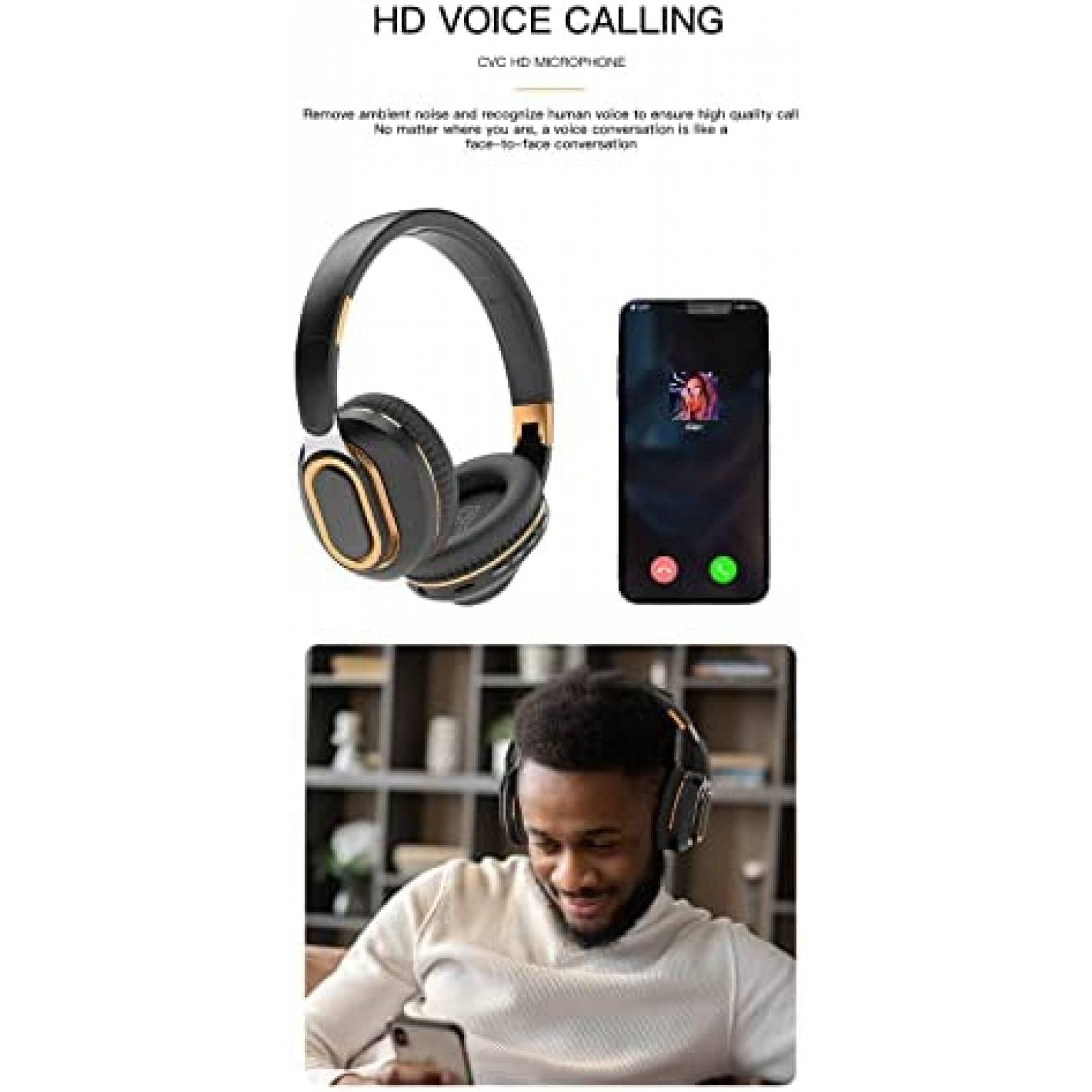 Audifonos E-SHIDAI H7 Plegable Bluetooth Sonido 3D -Naranja