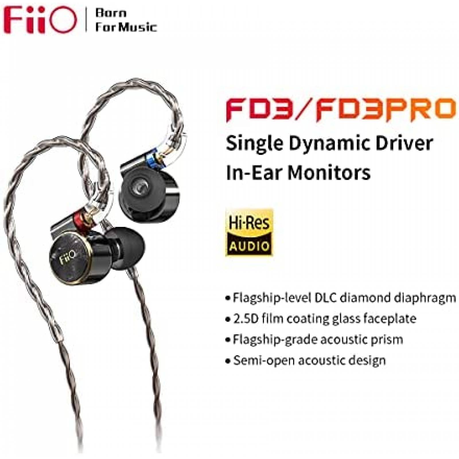 Audifonos FiiO FD3 Cancelacion de Sonido 3.5mm -Oro