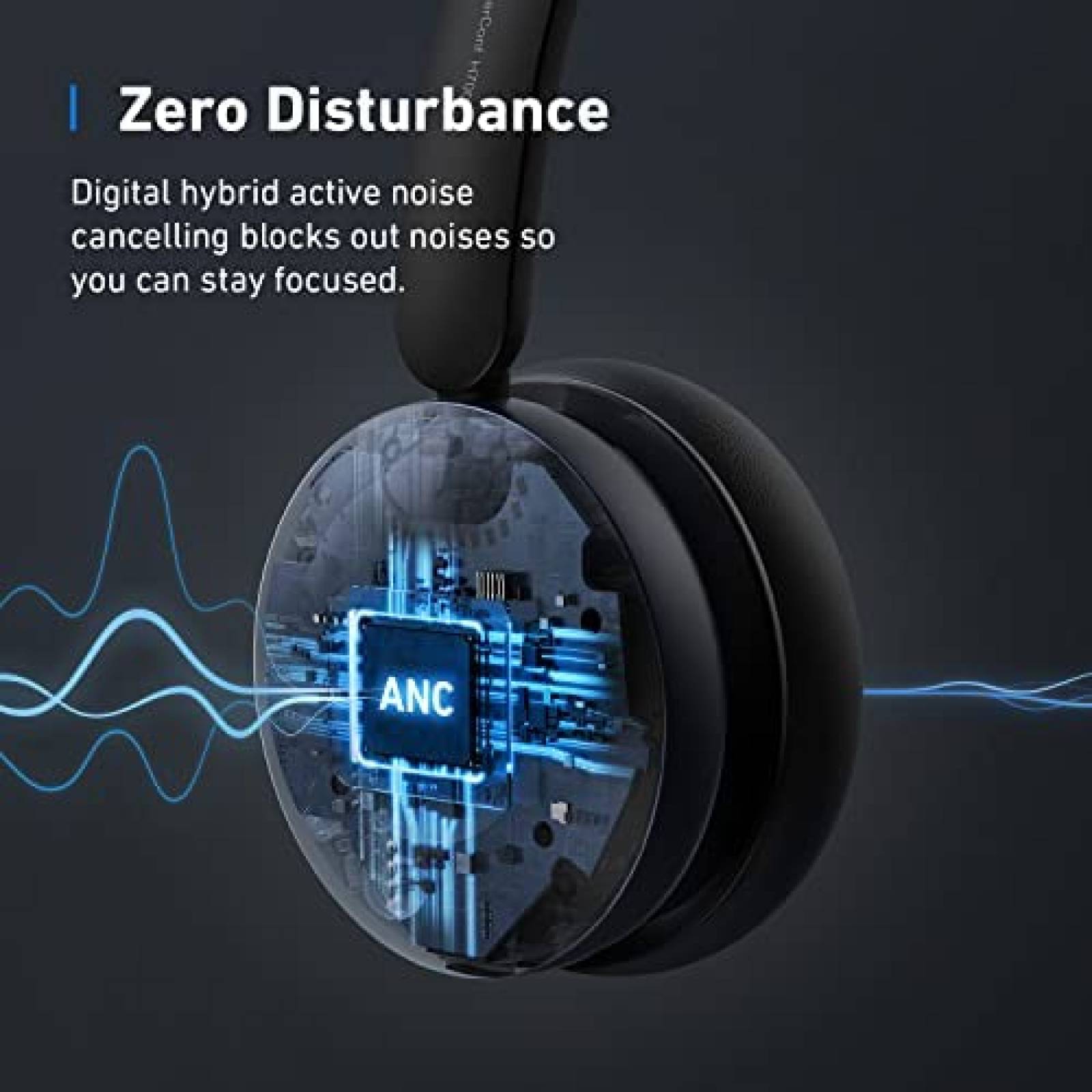 Headset Anker PowerConf H700 Bluetooth con Stand -Negro