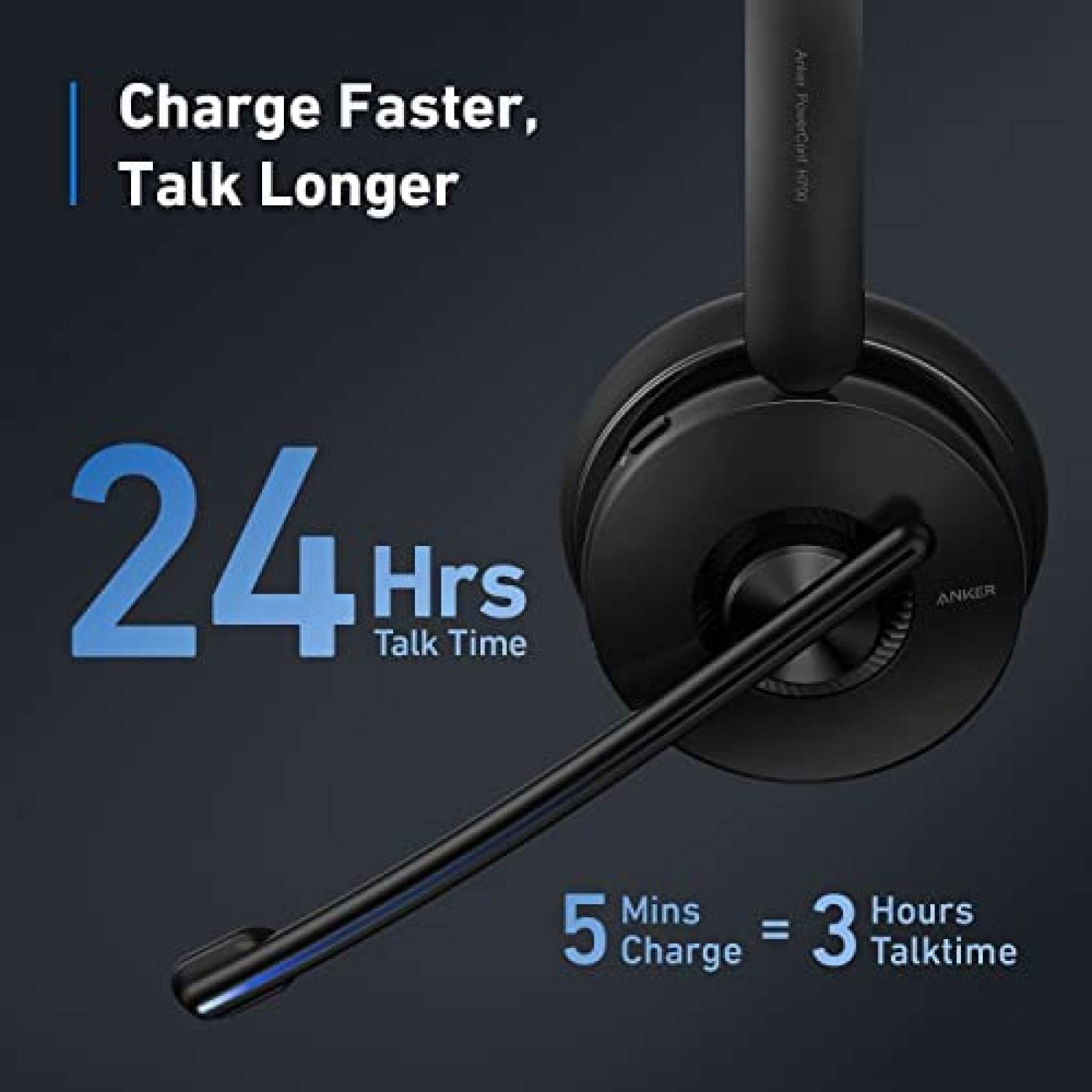 Headset Anker PowerConf H700 Bluetooth con Stand Negro
