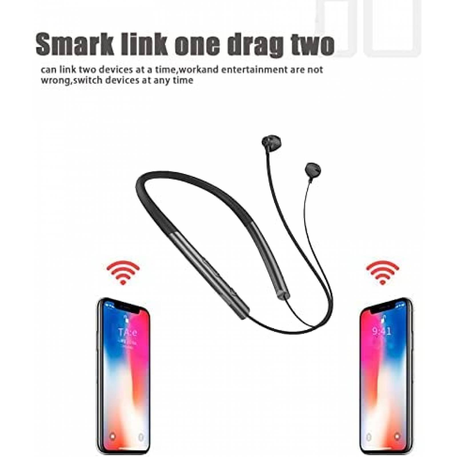 Audifonos Bluetooth ESSONIO Z1S Black Deportivos para Cuello