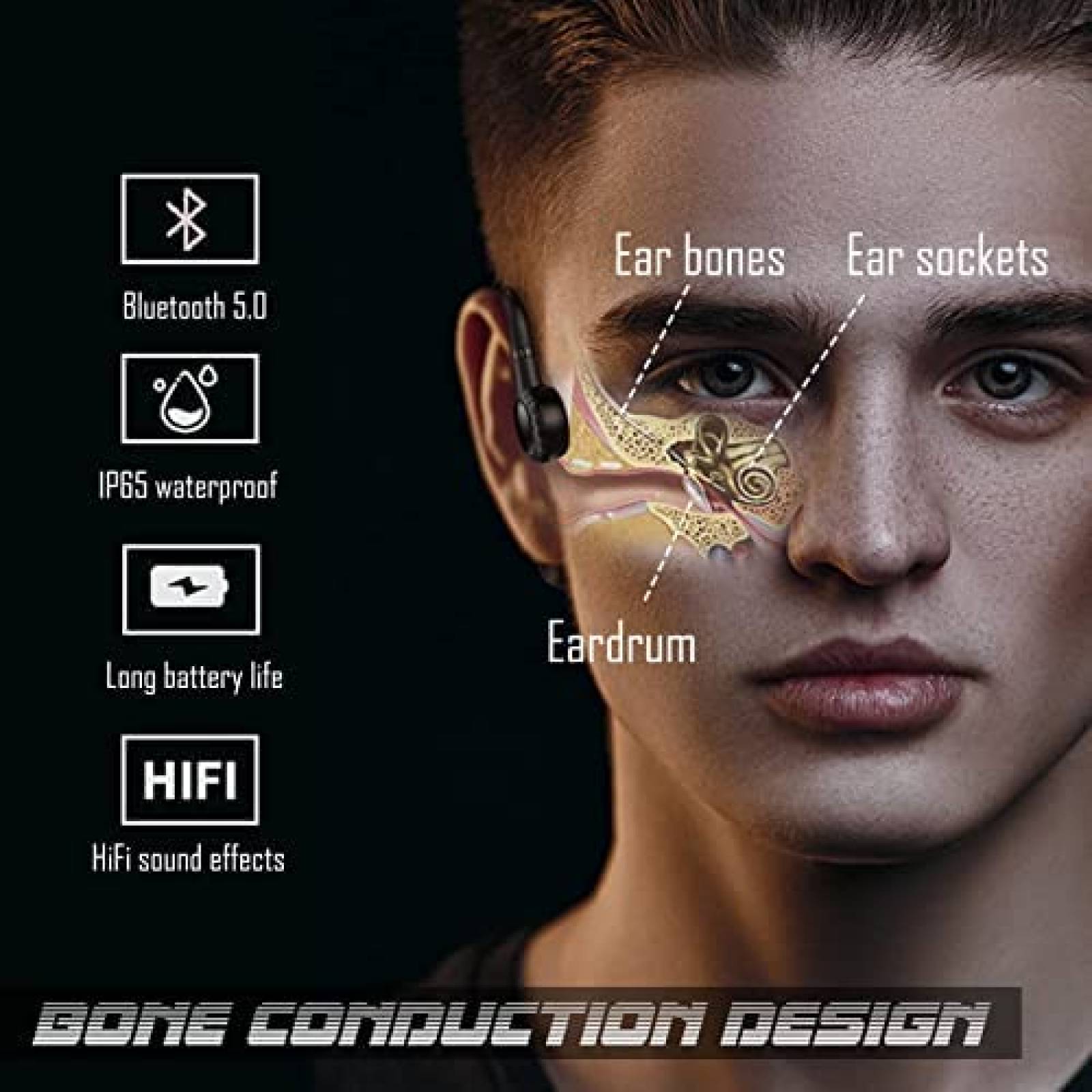  ESSONIO Auriculares de conducción ósea con Bluetooth