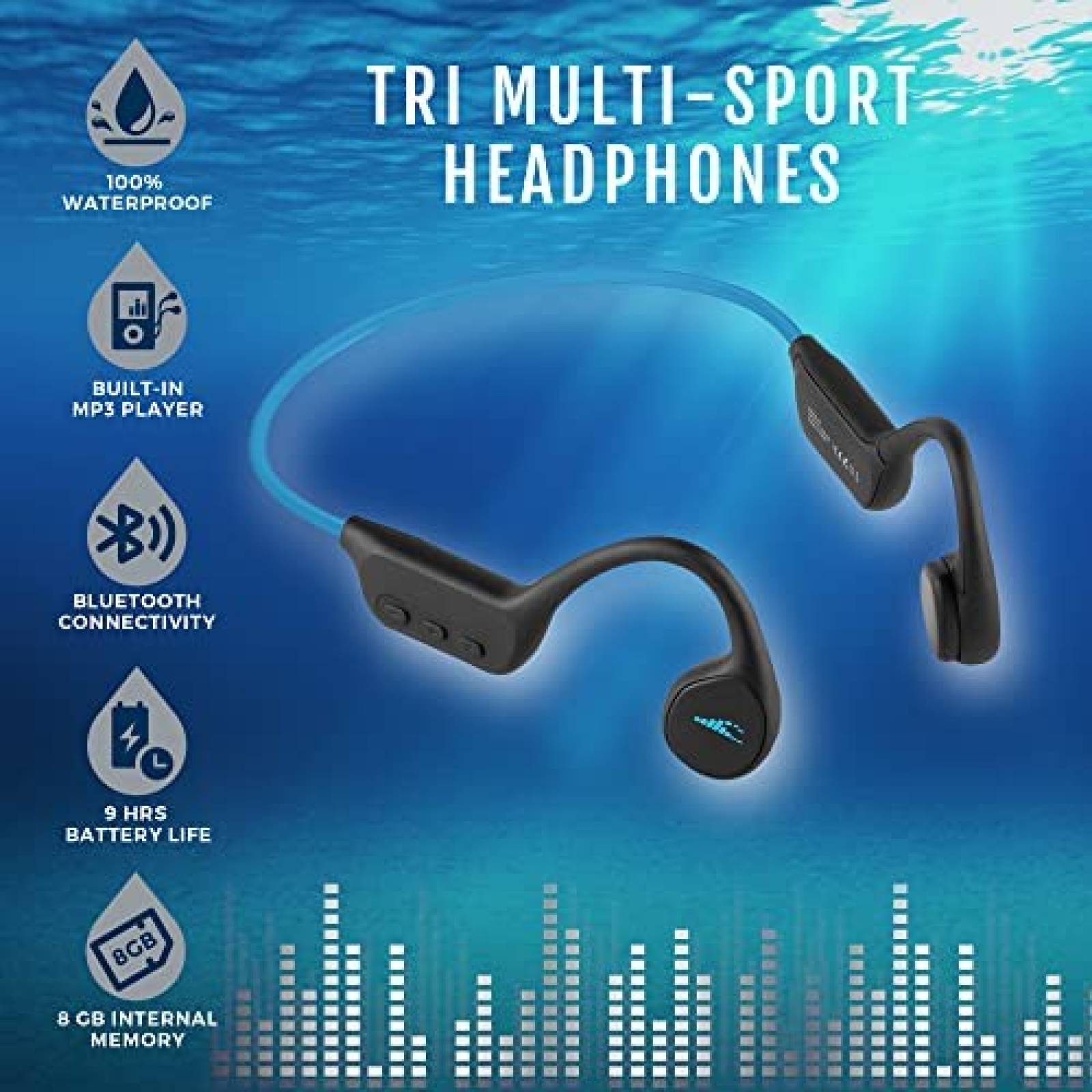 Auriculares H20 Ergonomicos Cancelacion Ruido BT -Negro