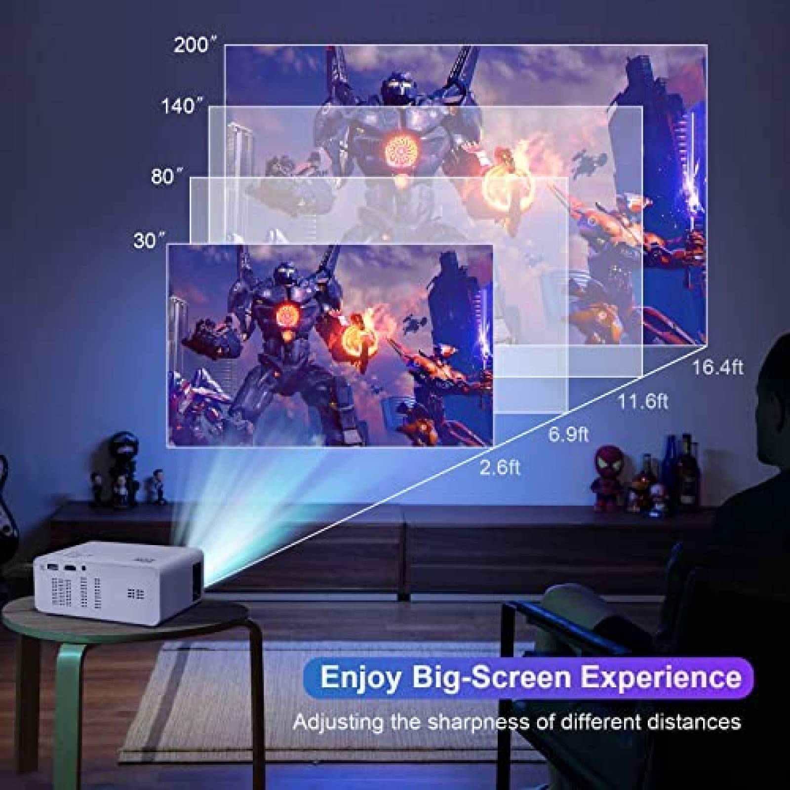 Proyector De Video ZDK Portable 1080P HDMI USB -Blanco