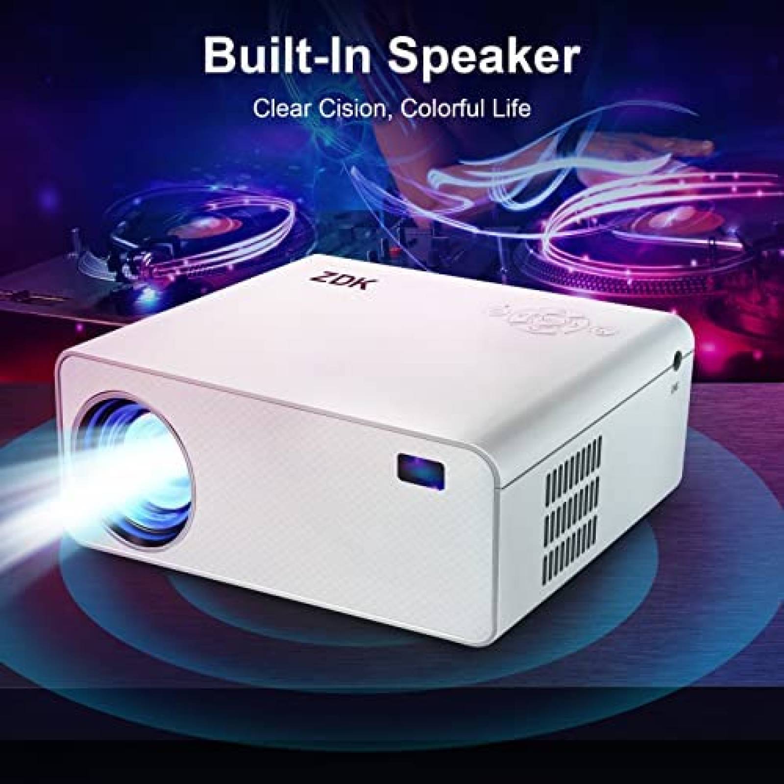 Proyector De Video ZDK Portable 1080P HDMI USB -Blanco