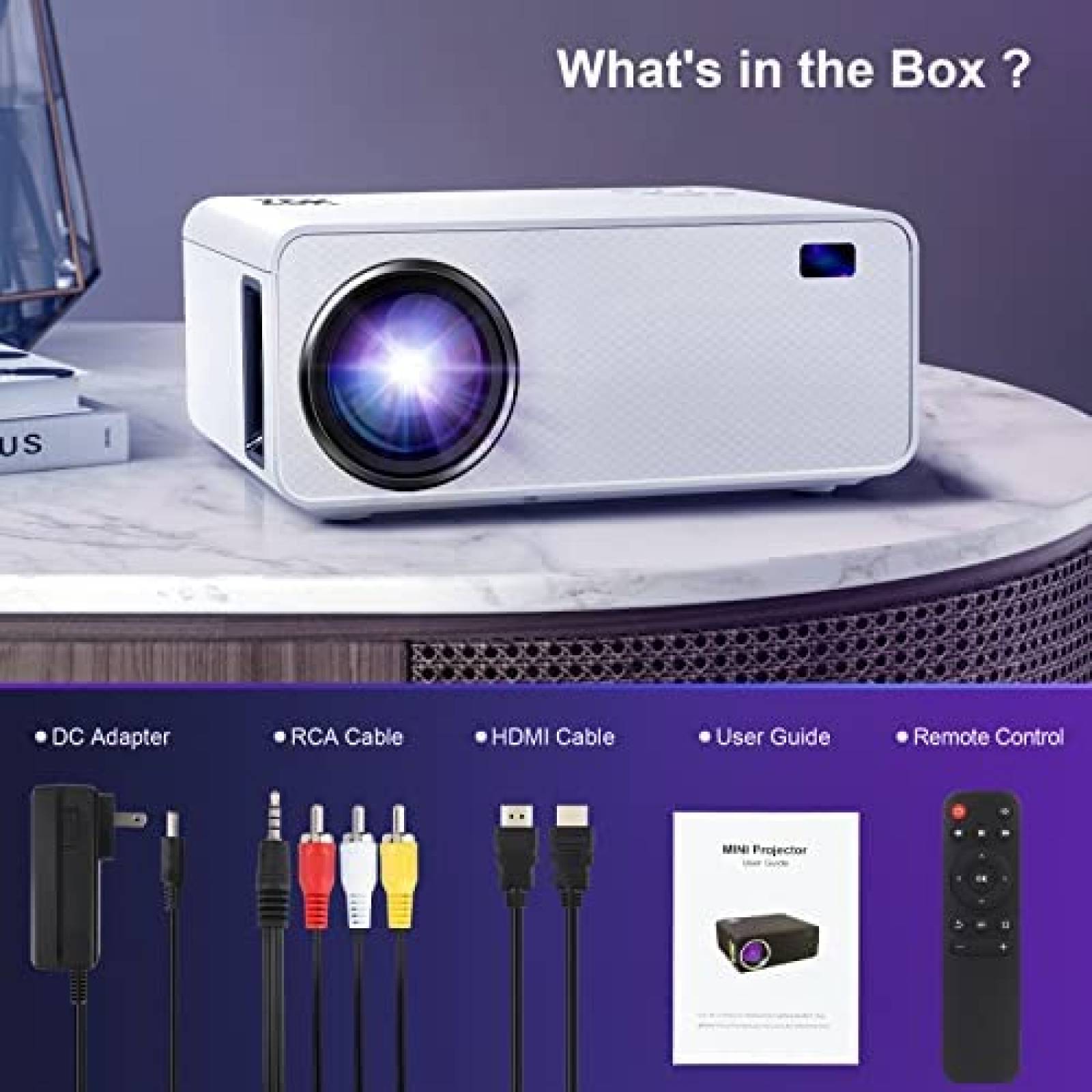 Proyector De Video ZDK Portable 1080P HDMI USB -Blanco