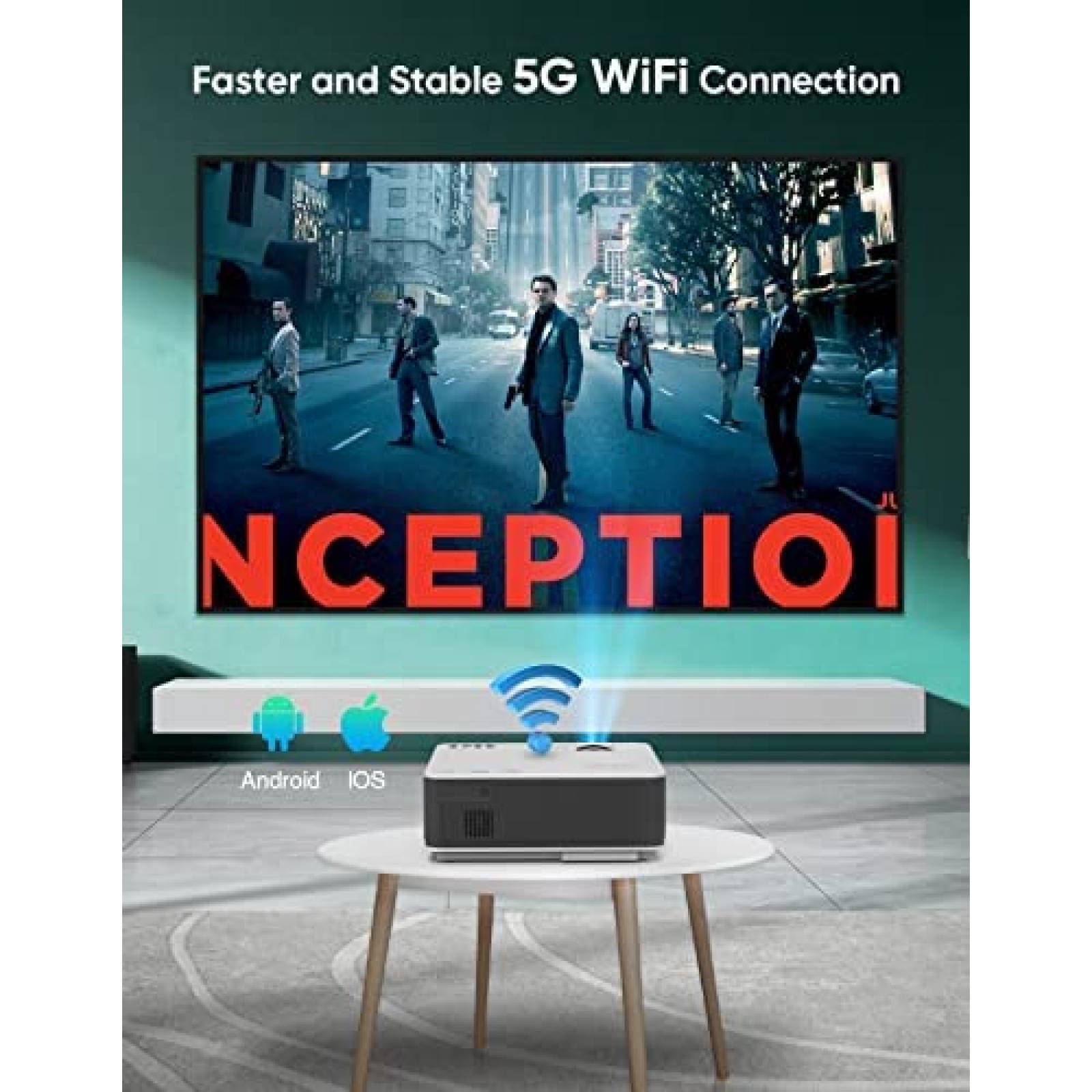 Proyector TMY 320 ANSI 12000 Lumenes 4K 1080p WiFi -Negro