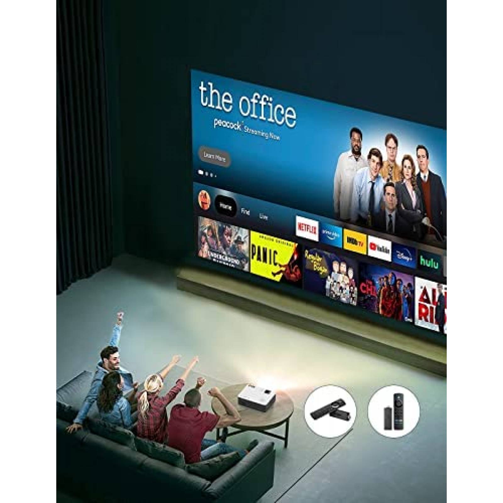 Proyector TMY 320 ANSI 12000 Lumenes 4K 1080p WiFi -Negro