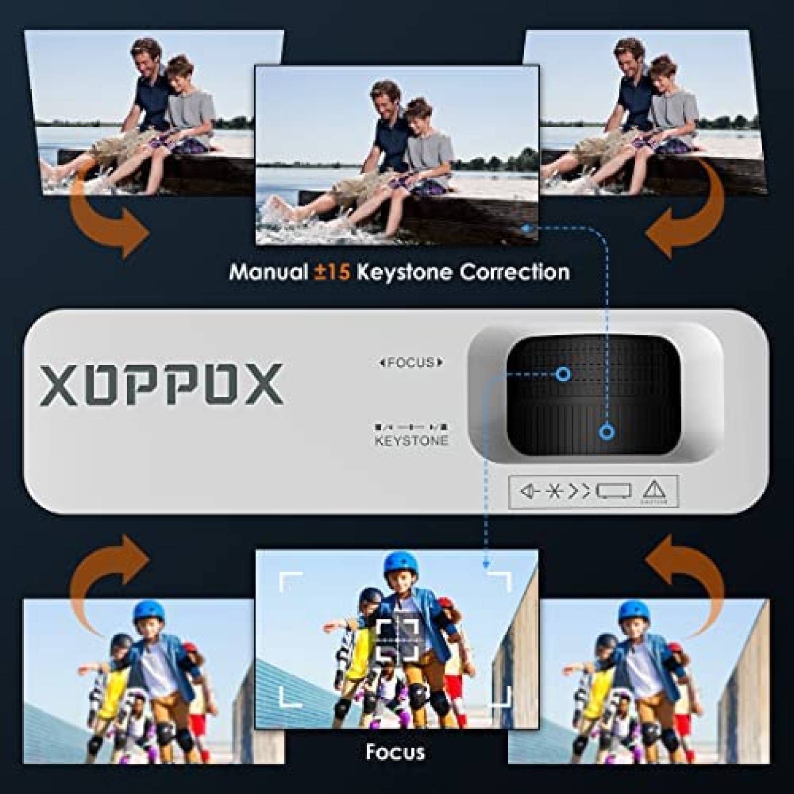 Proyector De Video XOPPOX Portable 1080P 300ANSI -Blanco